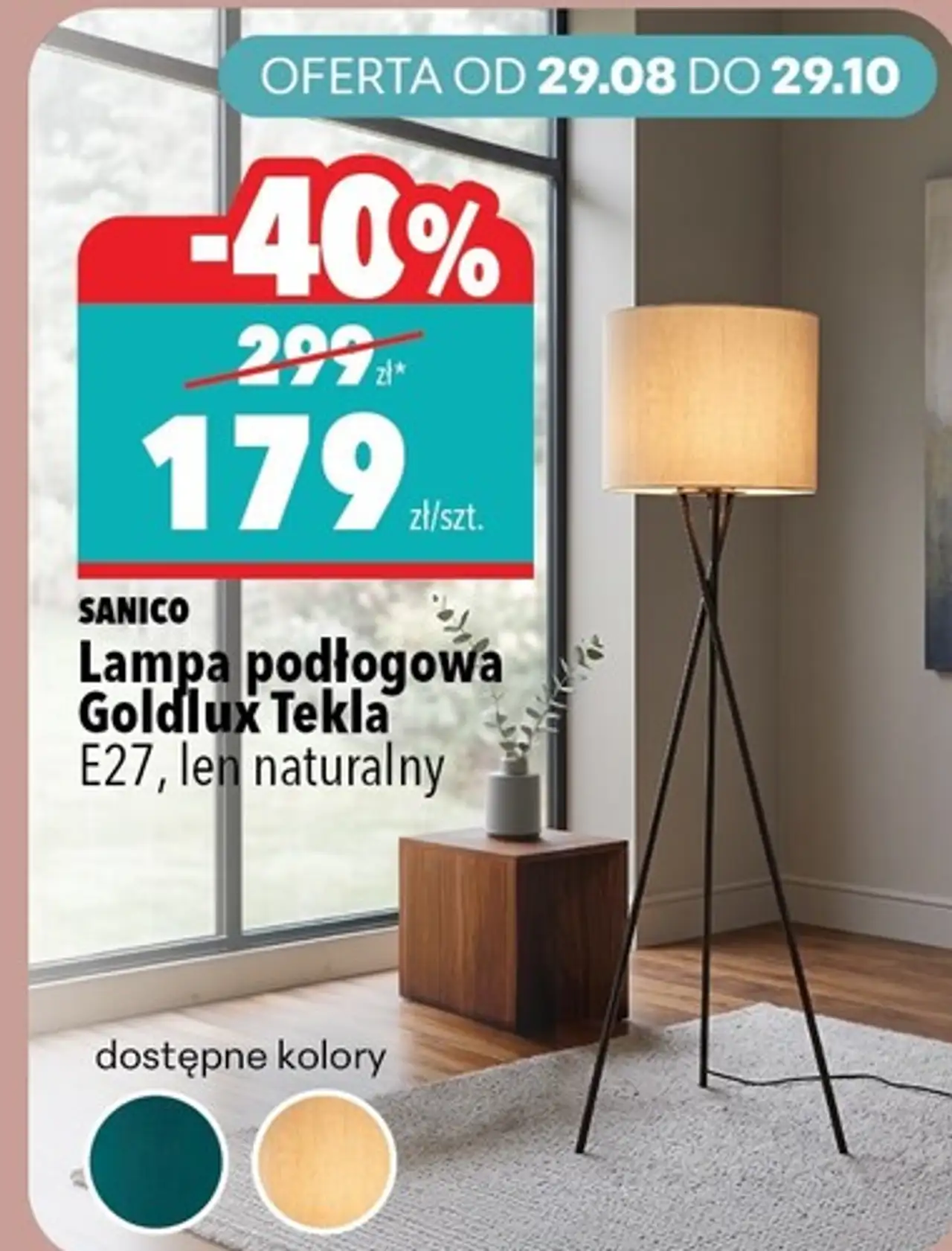 Lampa podłogowa Sanico Goldlux Tekla E27