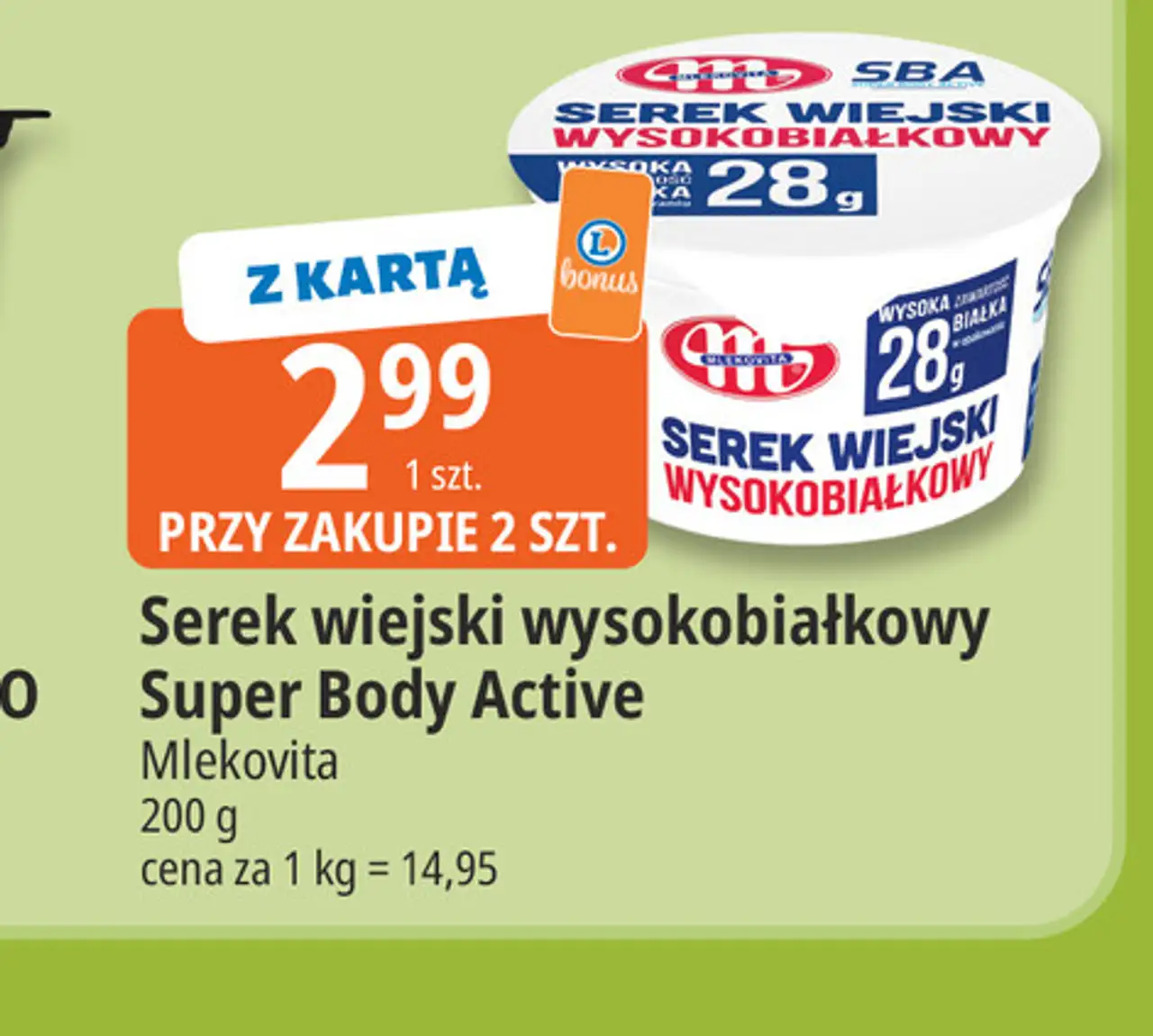 Serek wiejski wysokobiałkowy Super Body Active Mlekovita