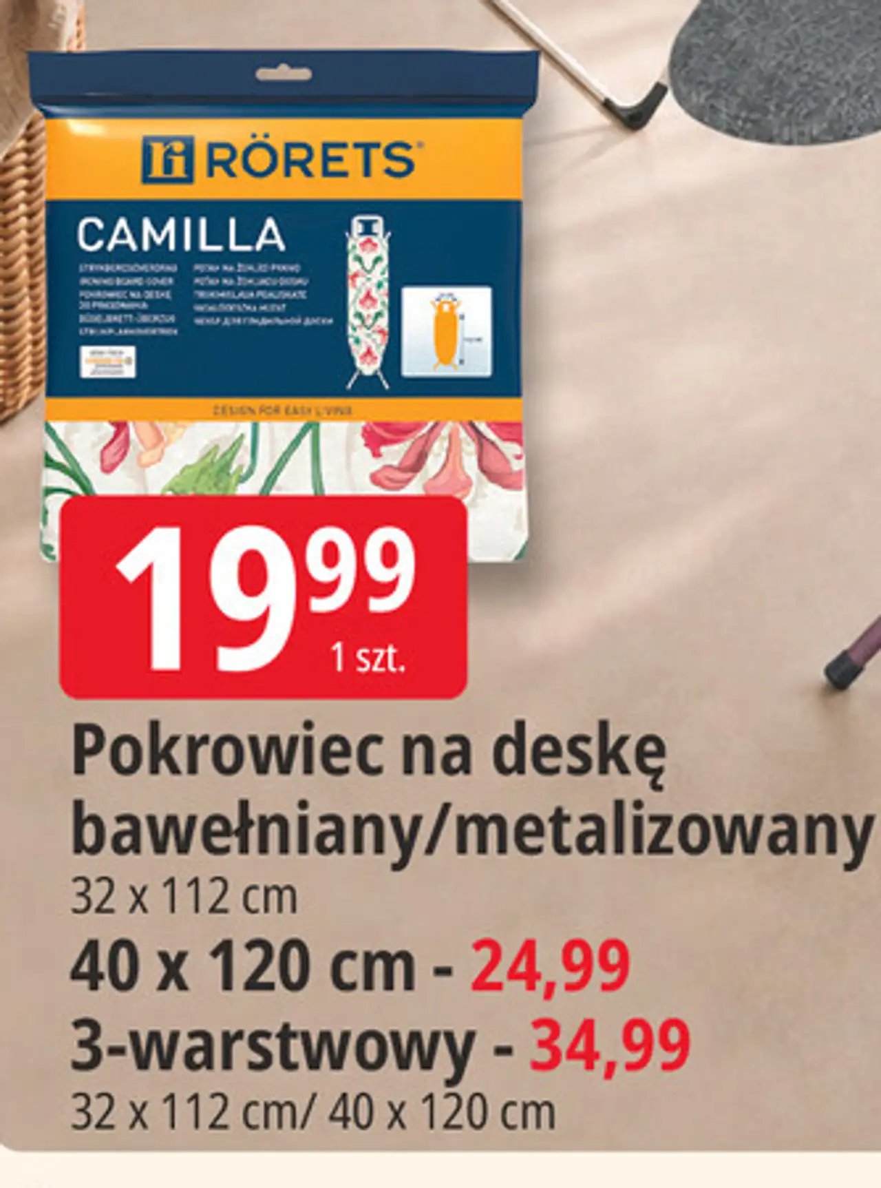 Pokrowiec na deskę bawełniany/metalizowany Rörets