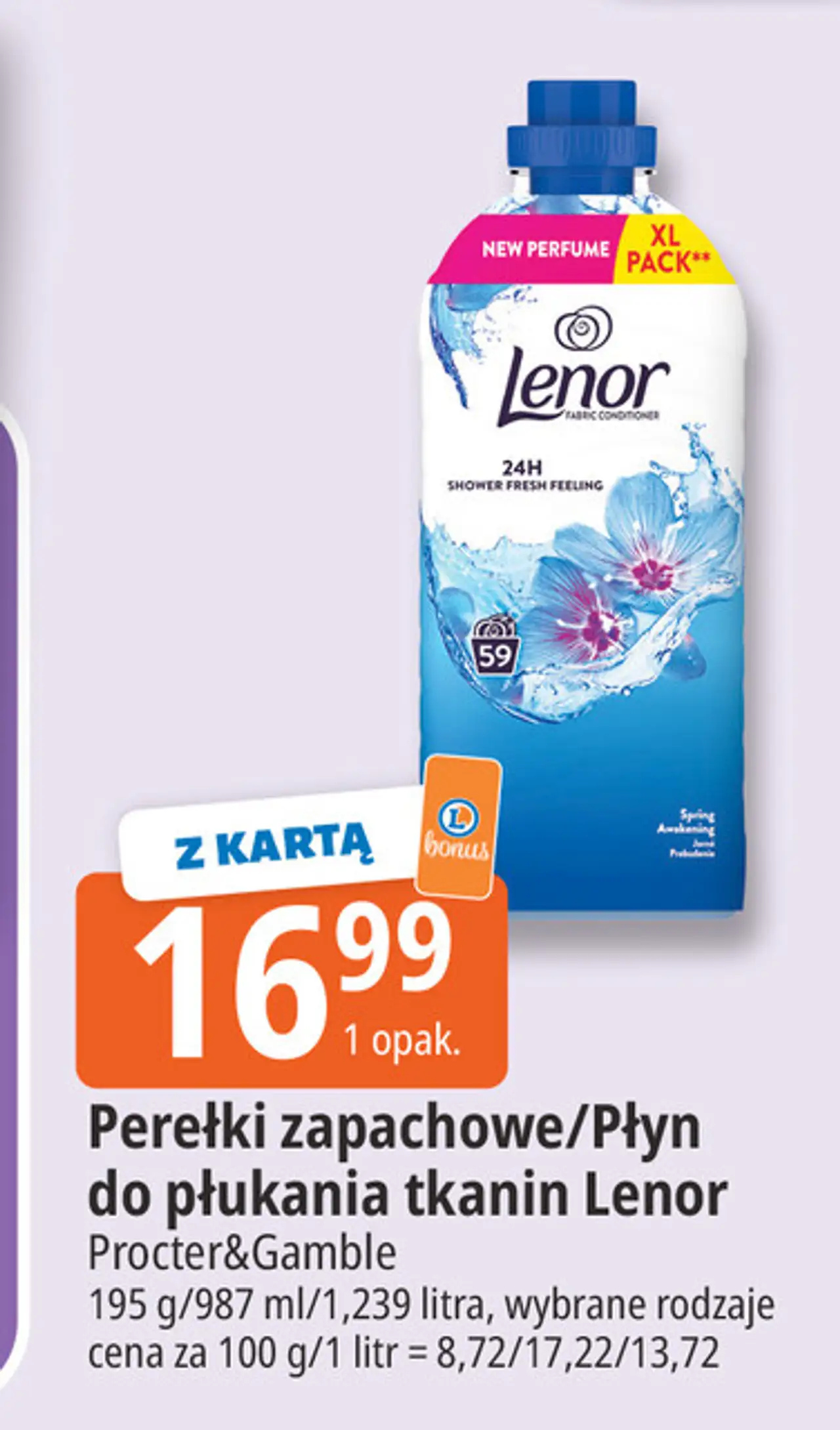 Perełki zapachowe/Płyn do płukania tkanin Lenor