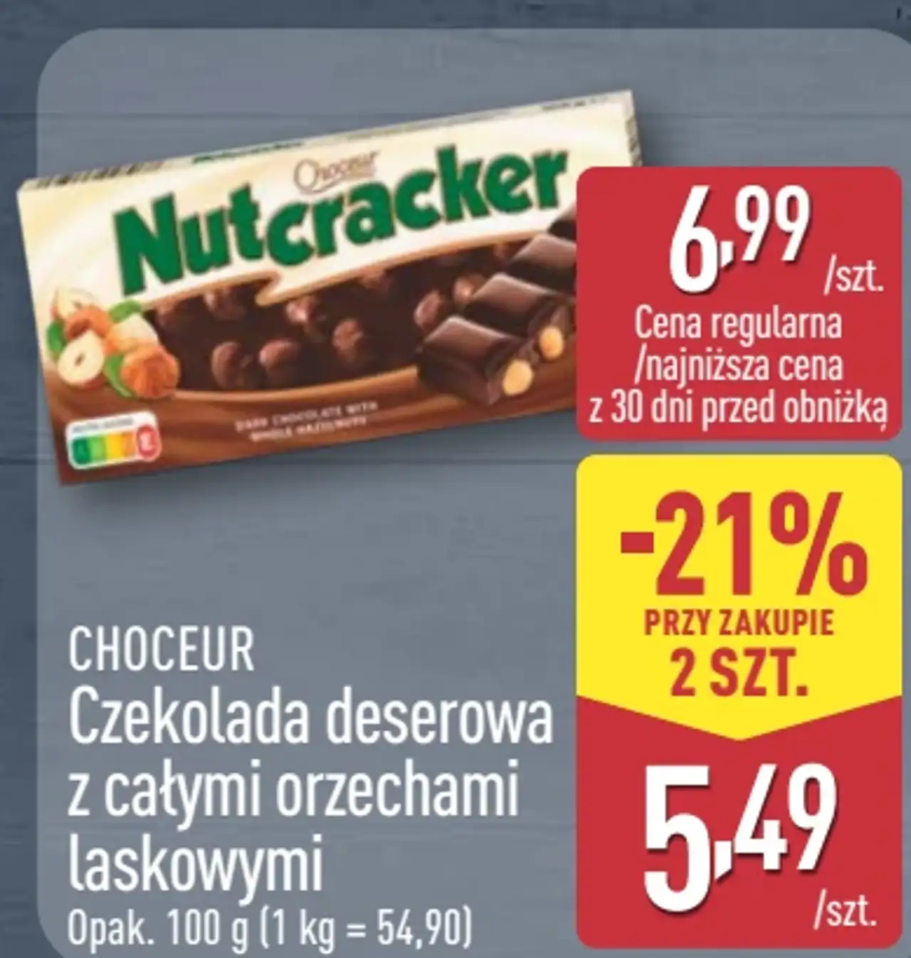 CHOCEUR Czekolada deserowa z całymi orzechami laskowymi
