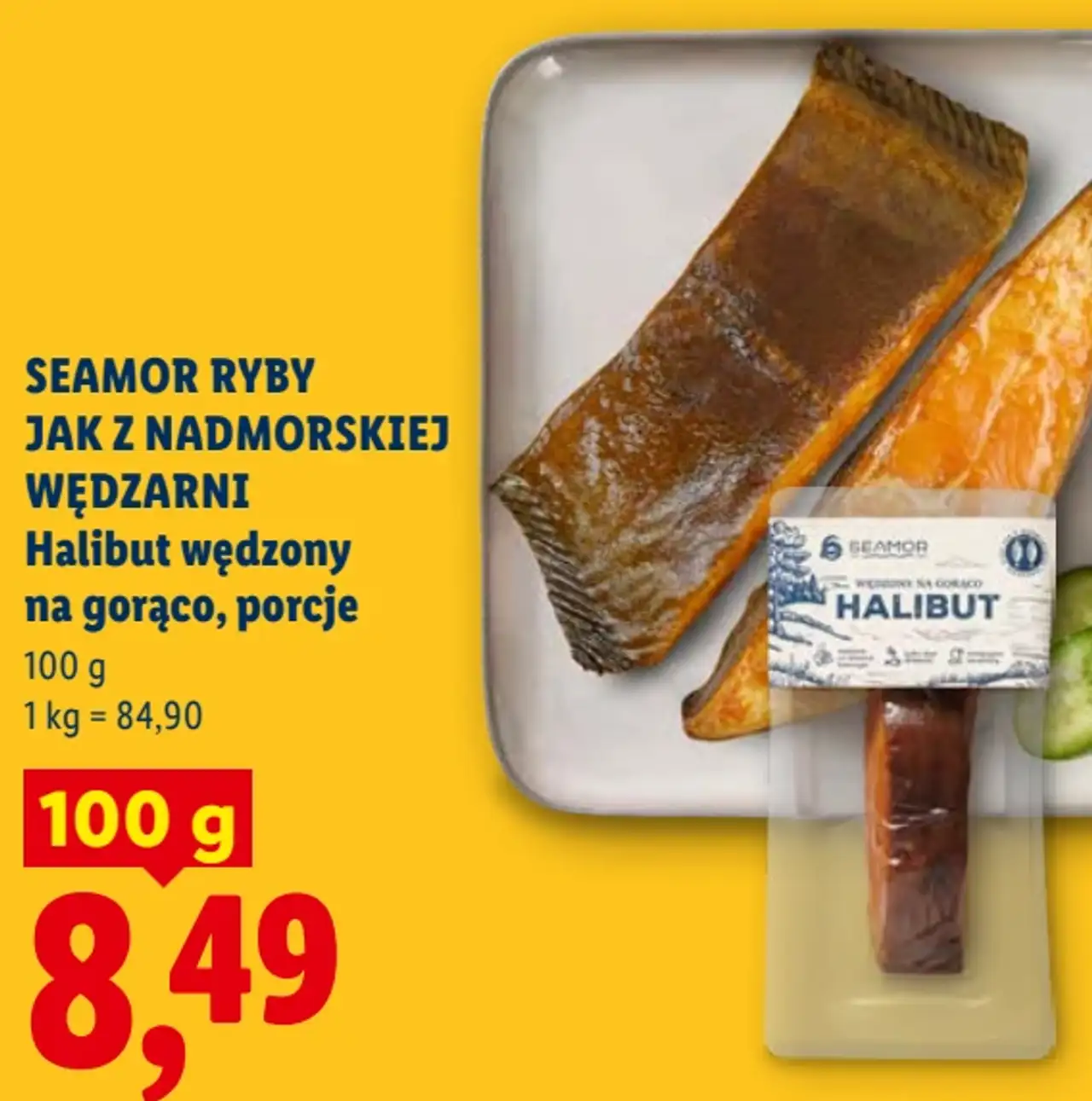 SEAMOR RYBY JAK Z NADMORSKIEJ WĘDZARNI Halibut wędzony na gorąco, porcje