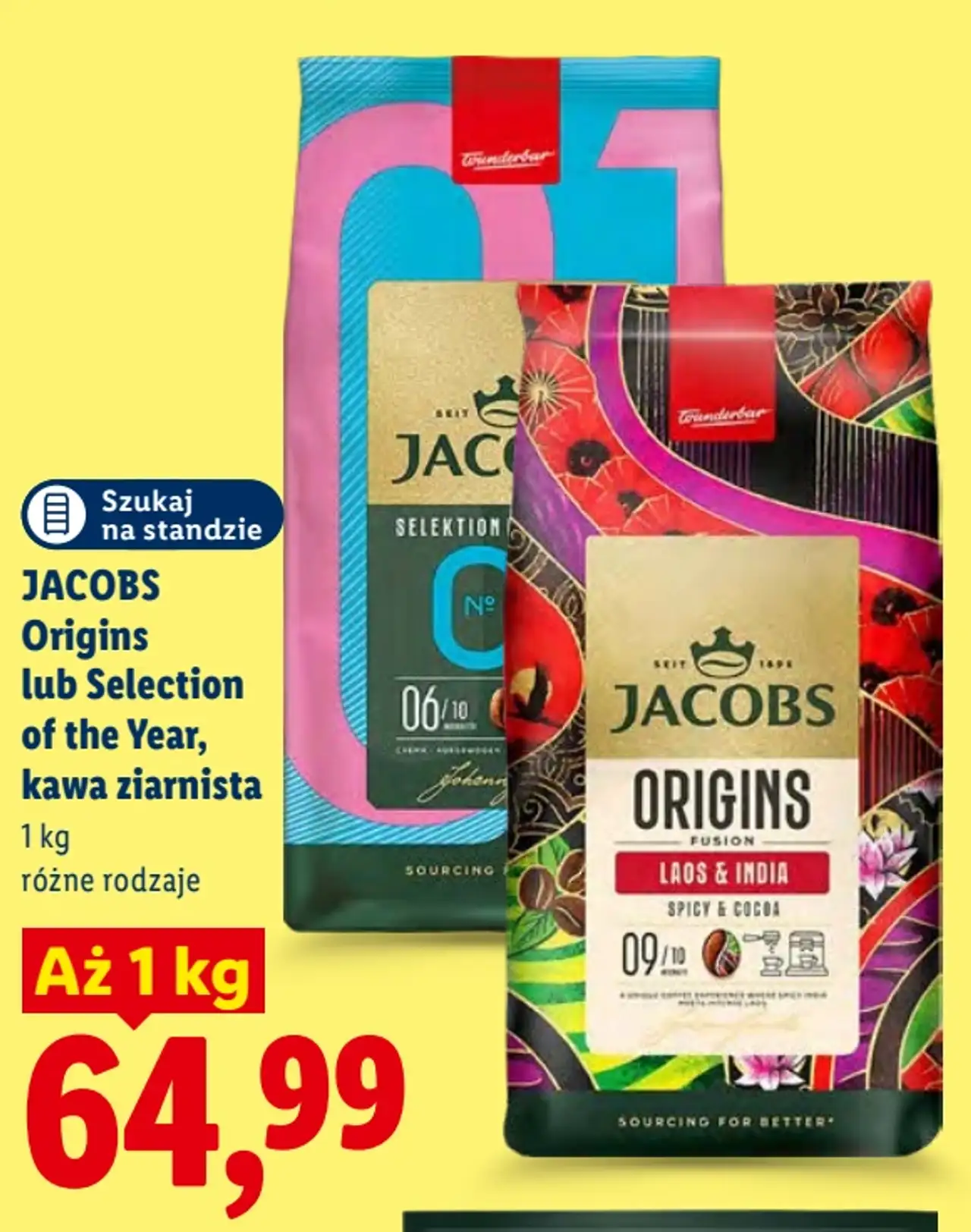 JACOBS Origins lub Selection of the Year, kawa ziarnista