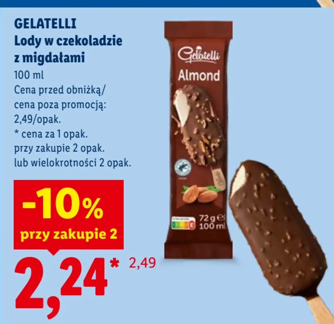 GELATELLI Lody w czekoladzie z migdałami