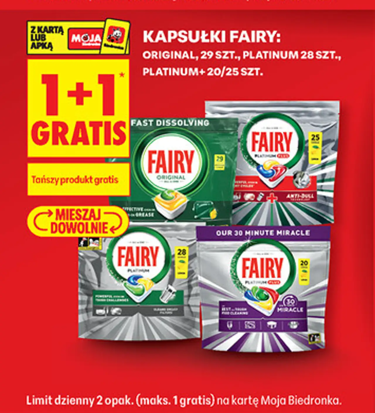 Kapsułki do zmywarki Fairy Original / Platinum / Platinum+