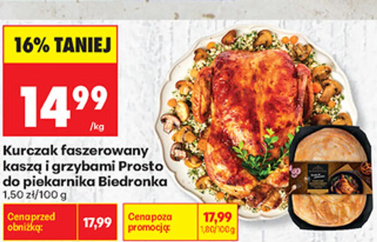 Kurczak faszerowany kaszą i grzybami Prosto do piekarnika Biedronka