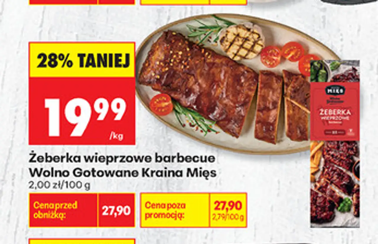 Żeberka wieprzowe barbecue Wolno Gotowane Kraina Mięs