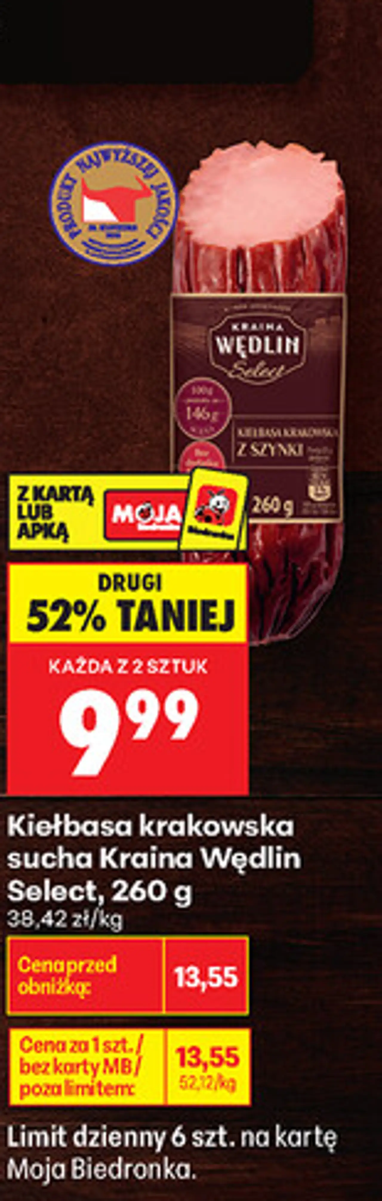 Kiełbasa krakowska sucha Kraina Wędlin Select