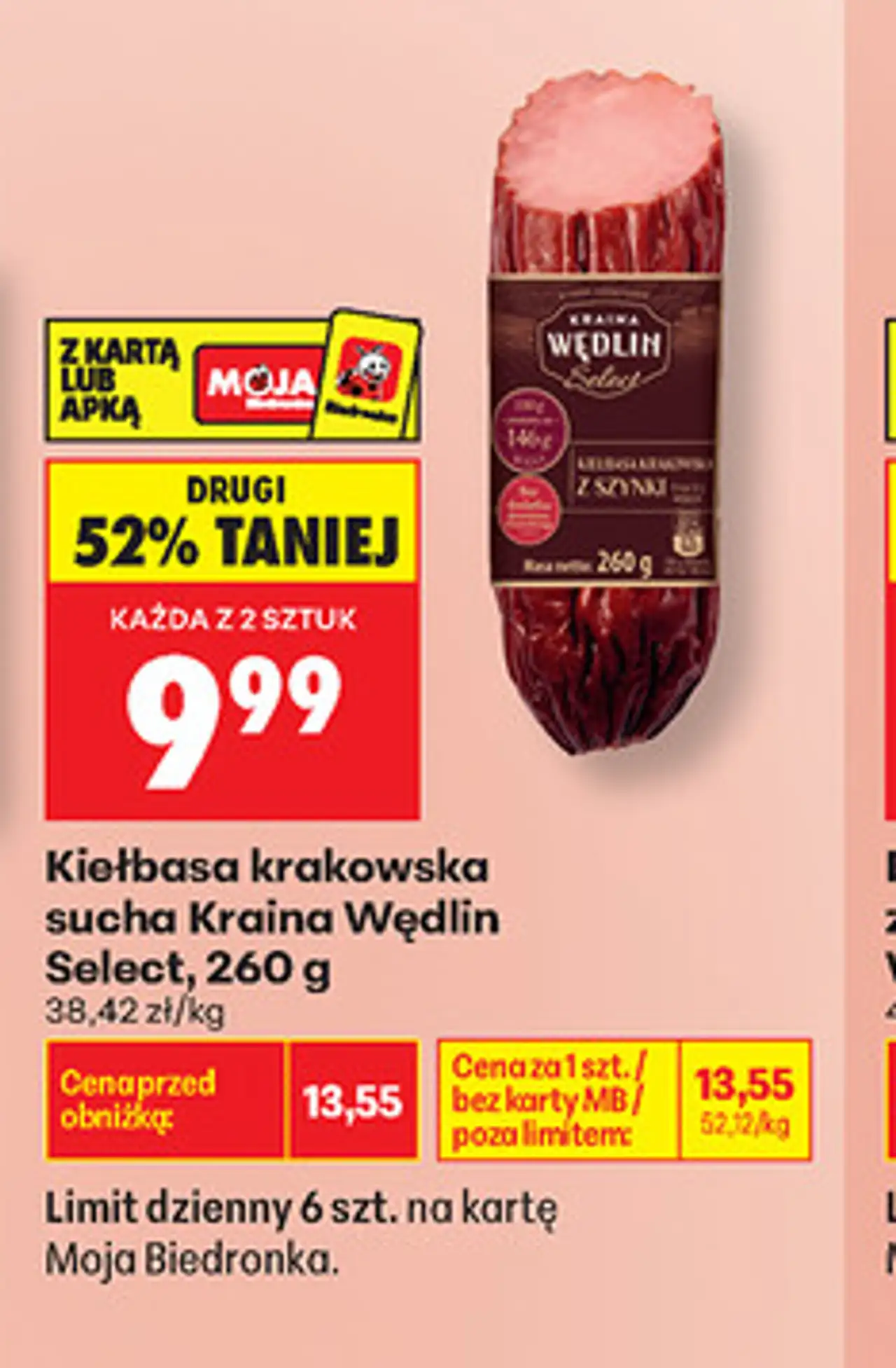 Kiełbasa krakowska sucha Kraina Wędlin Select, 260 g