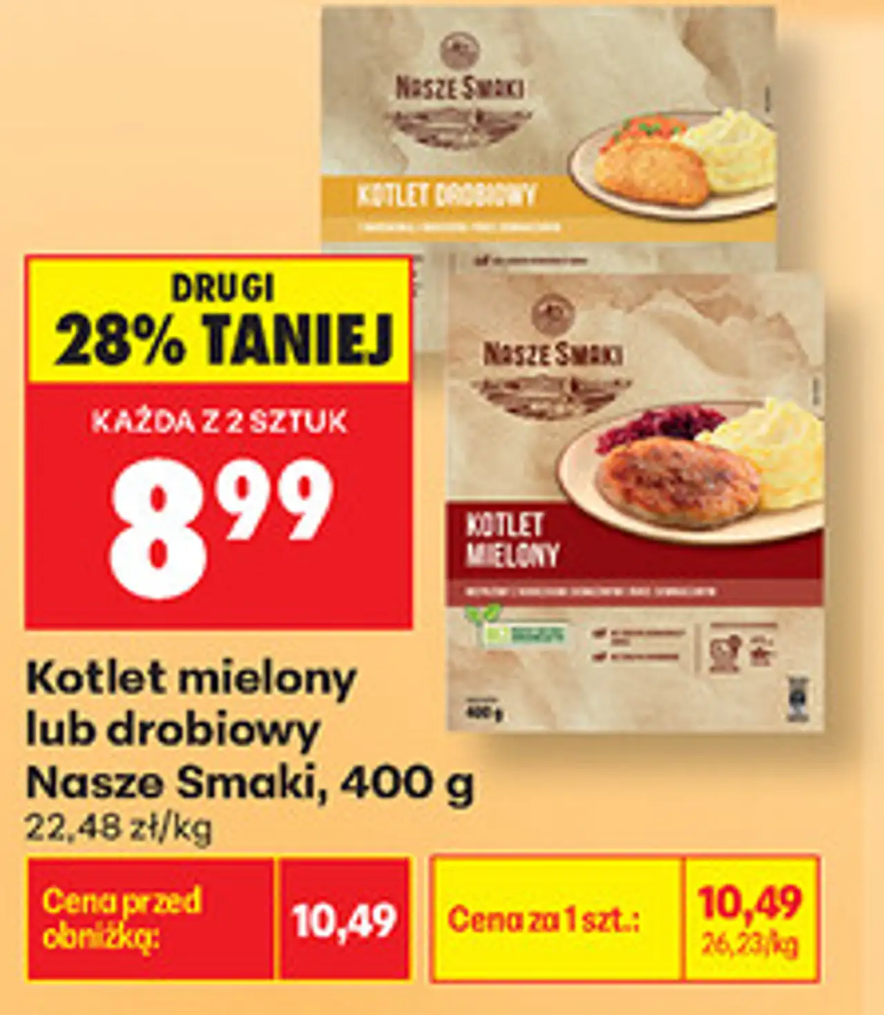 Kotlet mielony lub drobiowy Nasze Smaki, 400 g