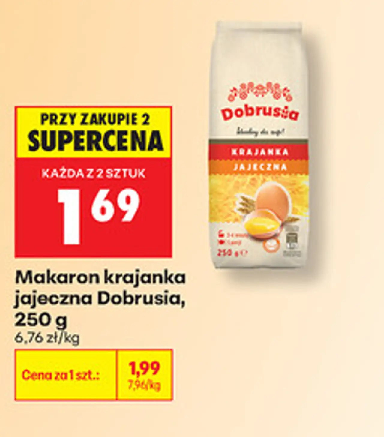 Makaron krajanka jajeczna Dobrusia, 250 g