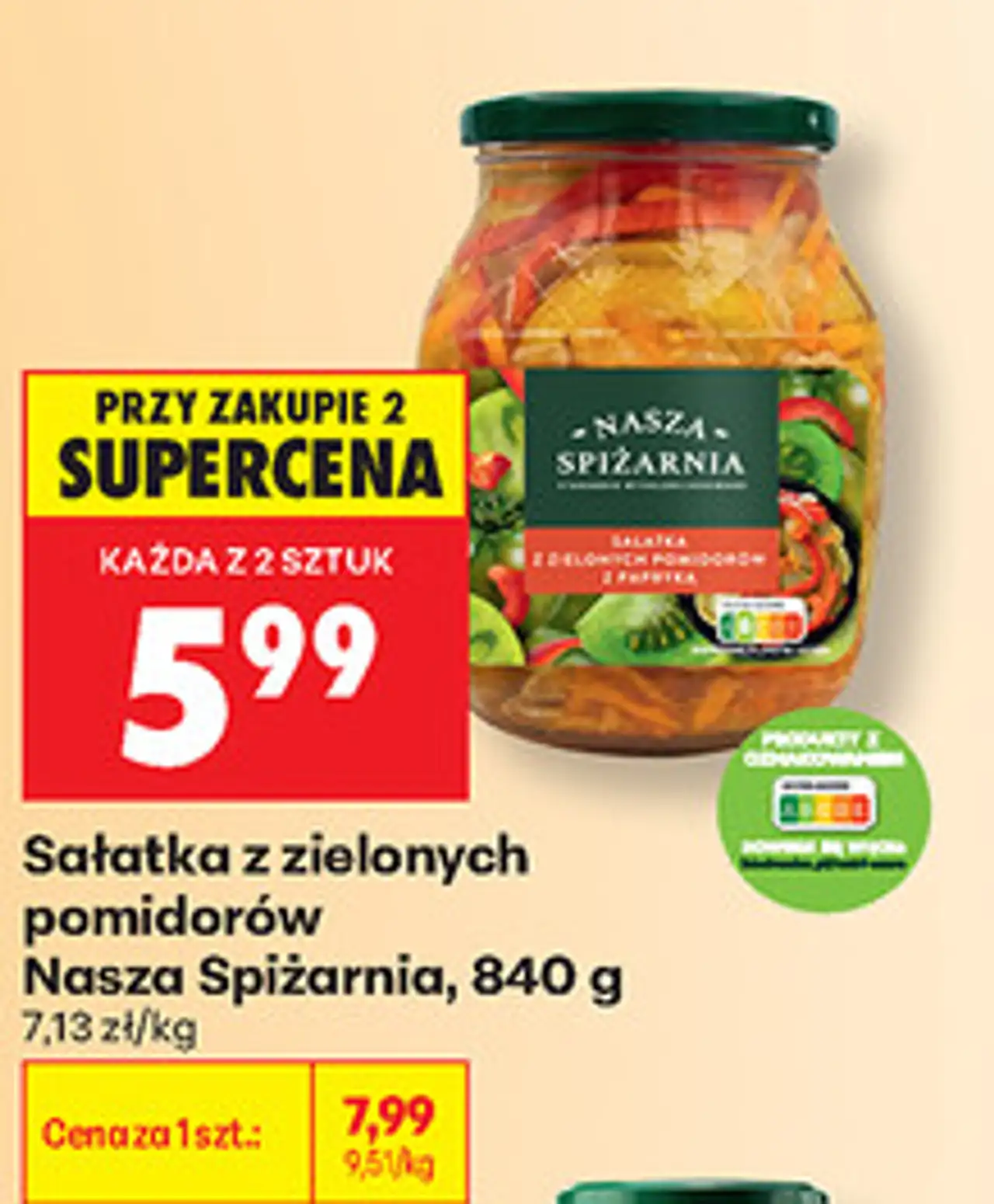 Sałatka z zielonych pomidorów Nasza Spiżarnia, 840 g