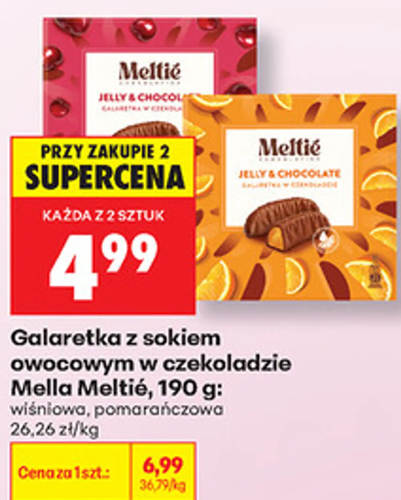 Galaretka z sokiem owocowym w czekoladzie Mella Meltié