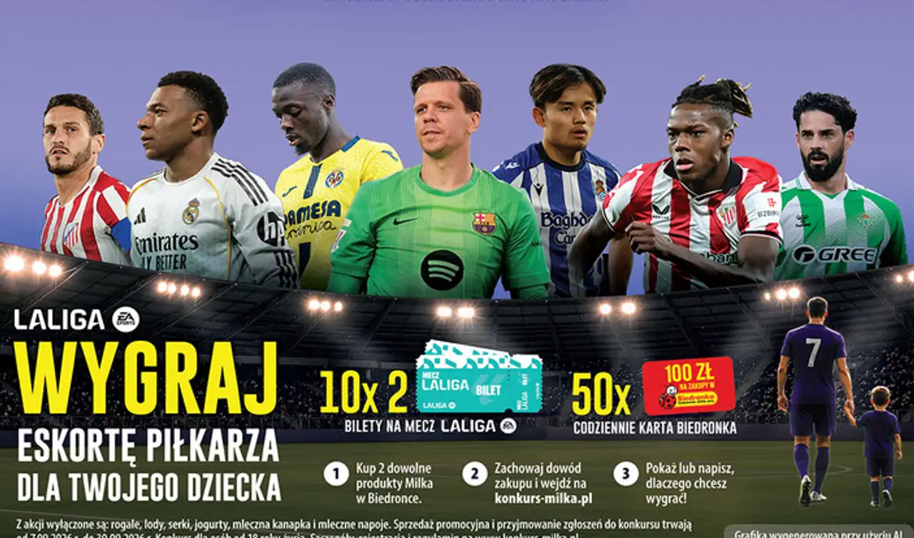 Konkurs Milka LaLiga: Wygraj eskortę piłkarza dla twojego dziecka