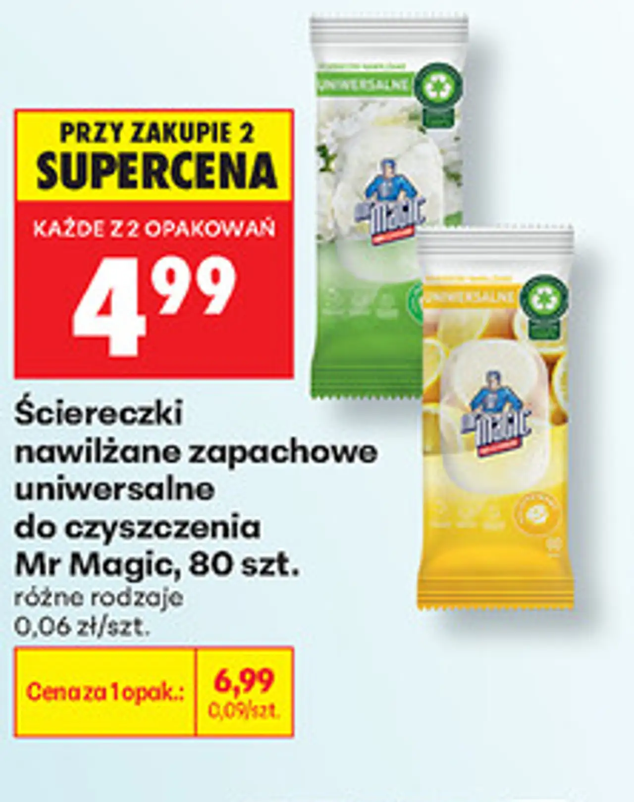 Ściereczki nawilżane zapachowe uniwersalne do czyszczenia Mr Magic