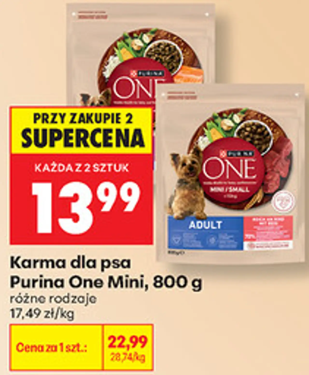 Karma dla psa Purina One Mini, 800 g