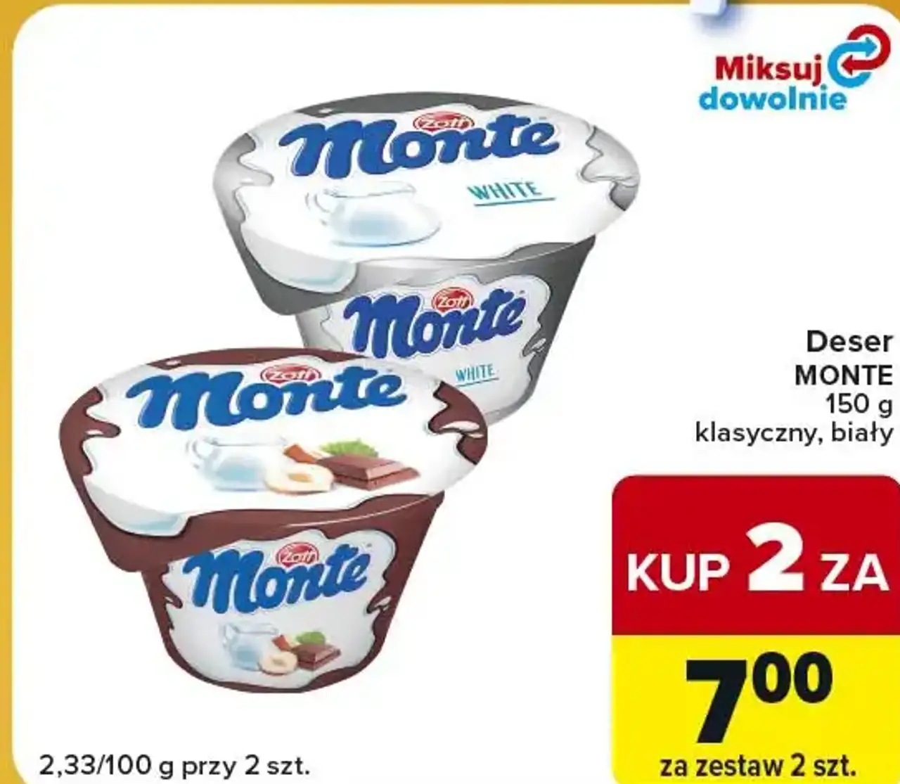 Deser Zott Monte klasyczny, biały