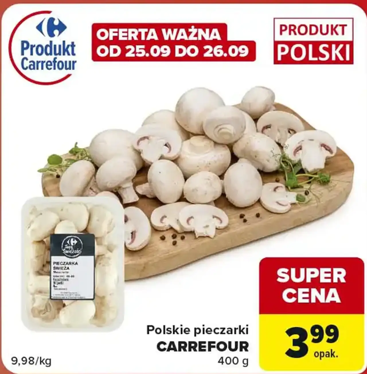 Polskie pieczarki Carrefour