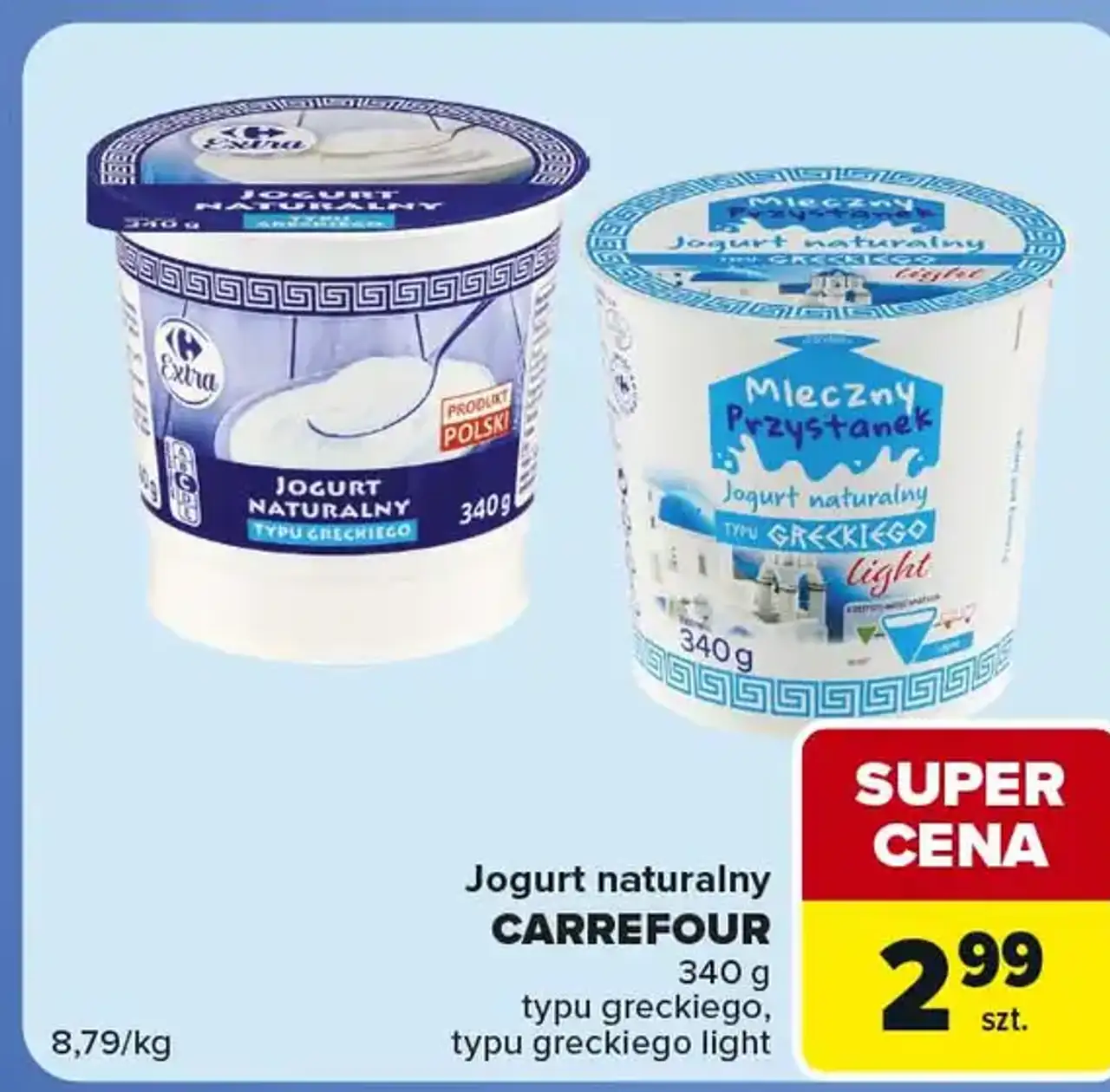 Jogurt naturalny CARREFOUR typu greckiego, typu greckiego light