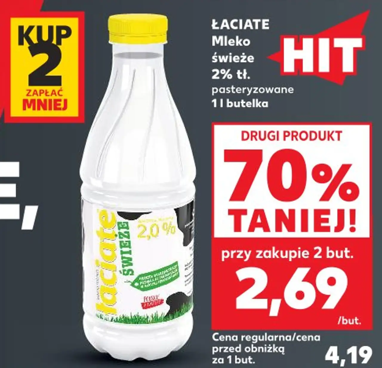 ŁACIATE Mleko świeże 2% tł. pasteryzowane