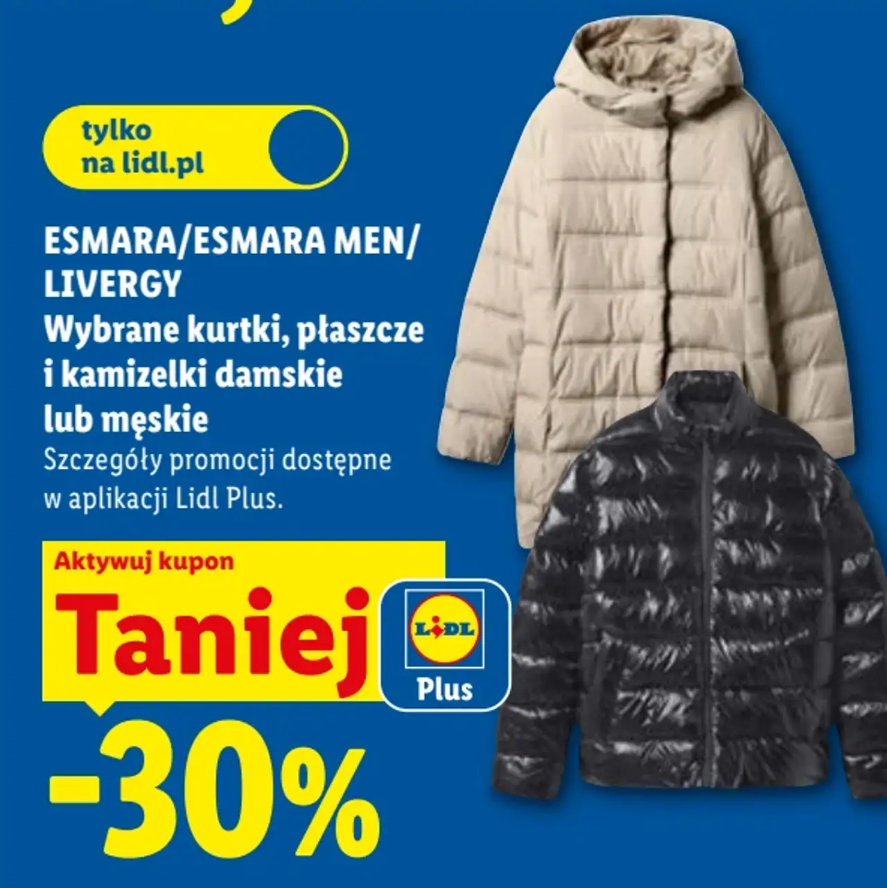 ESMARA/ESMARA MEN/LIVERGY Wybrane kurtki, płaszcze i kamizelki damskie lub męskie
