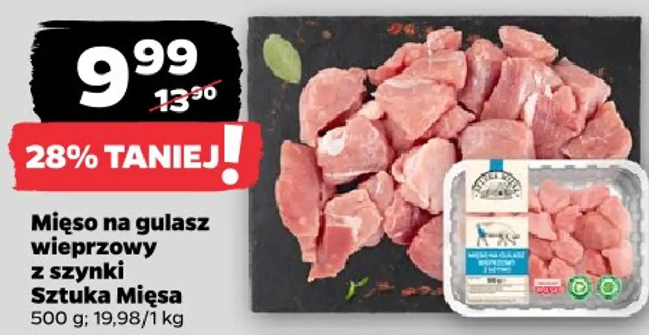 Mięso na gulasz wieprzowy z szynki Sztuka Mięsa