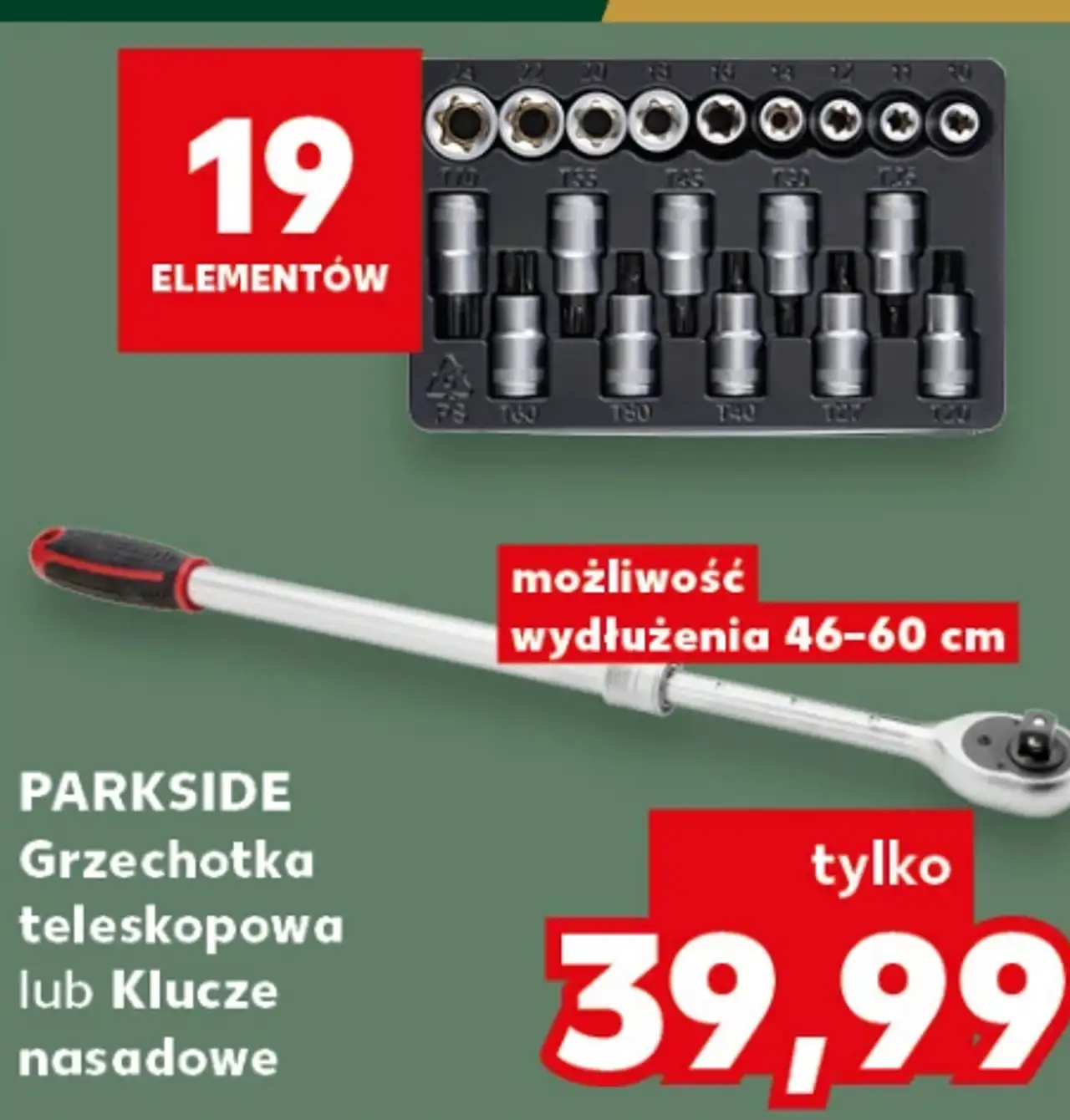 PARKSIDE Grzechotka teleskopowa lub Klucze nasadowe