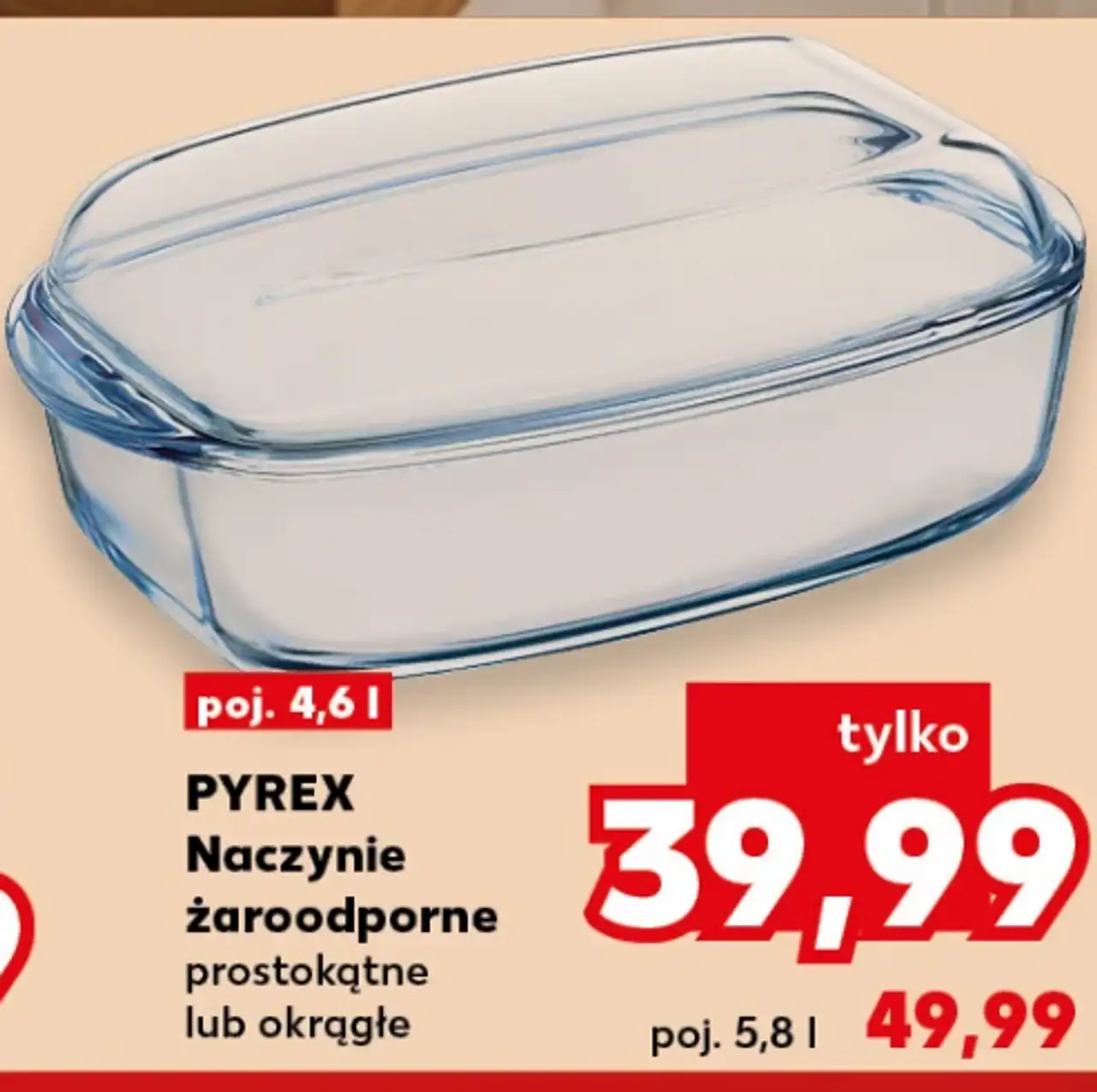 PYREX Naczynie żaroodporne prostokątne lub okrągłe