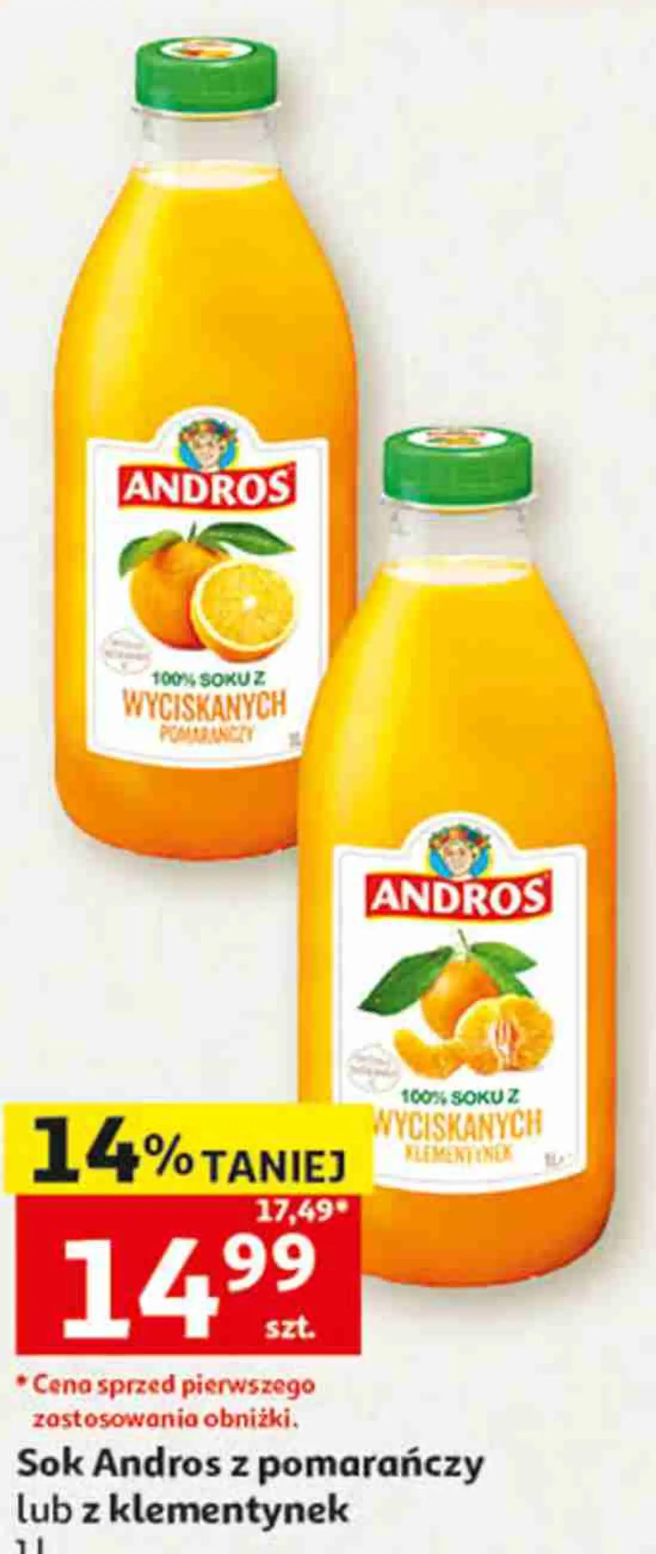 Sok Andros z pomarańczy lub z klementynek