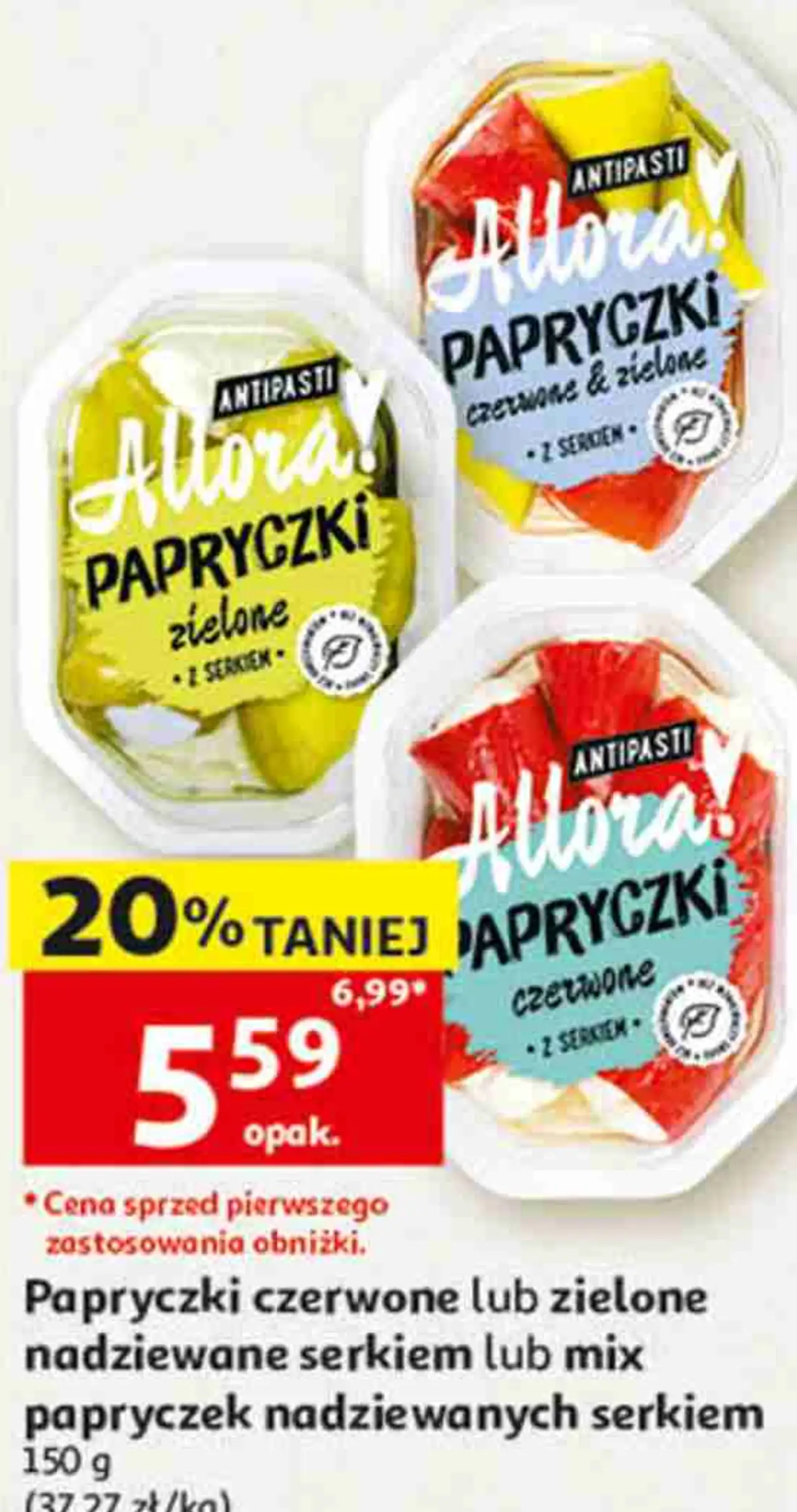 Papryczki czerwone lub zielone nadziewane serkiem Allora!