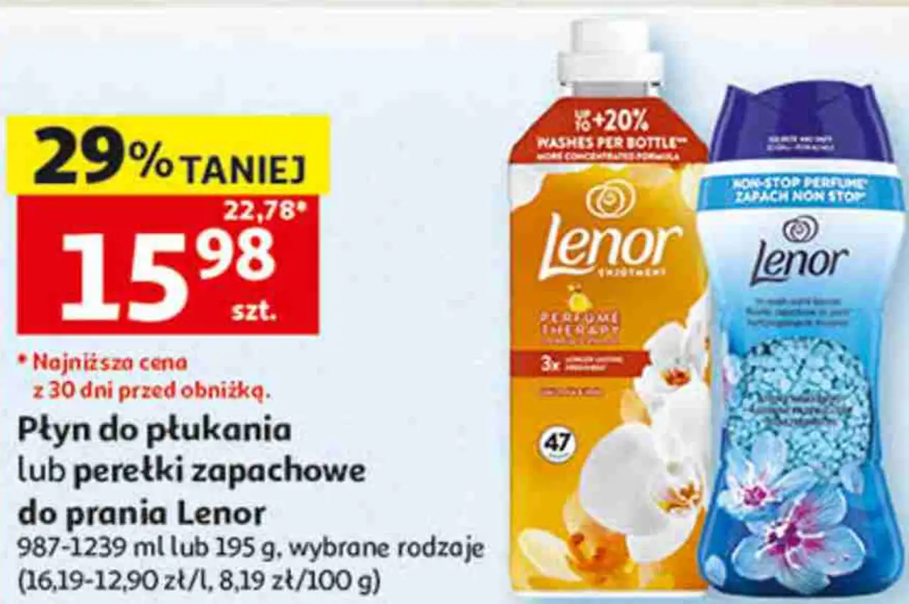 Płyn do płukania lub perełki zapachowe do prania Lenor
