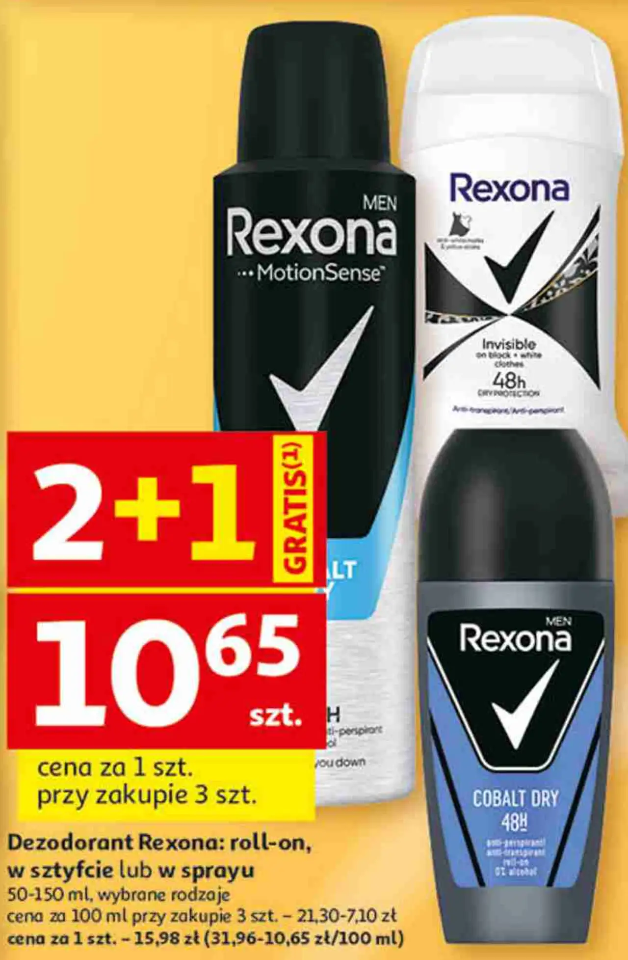 Dezodorant Rexona: roll-on, w sztyfcie lub w sprayu