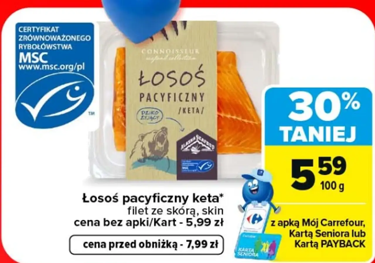 Łosoś pacyficzny keta filet ze skórą CONNOISSEUR