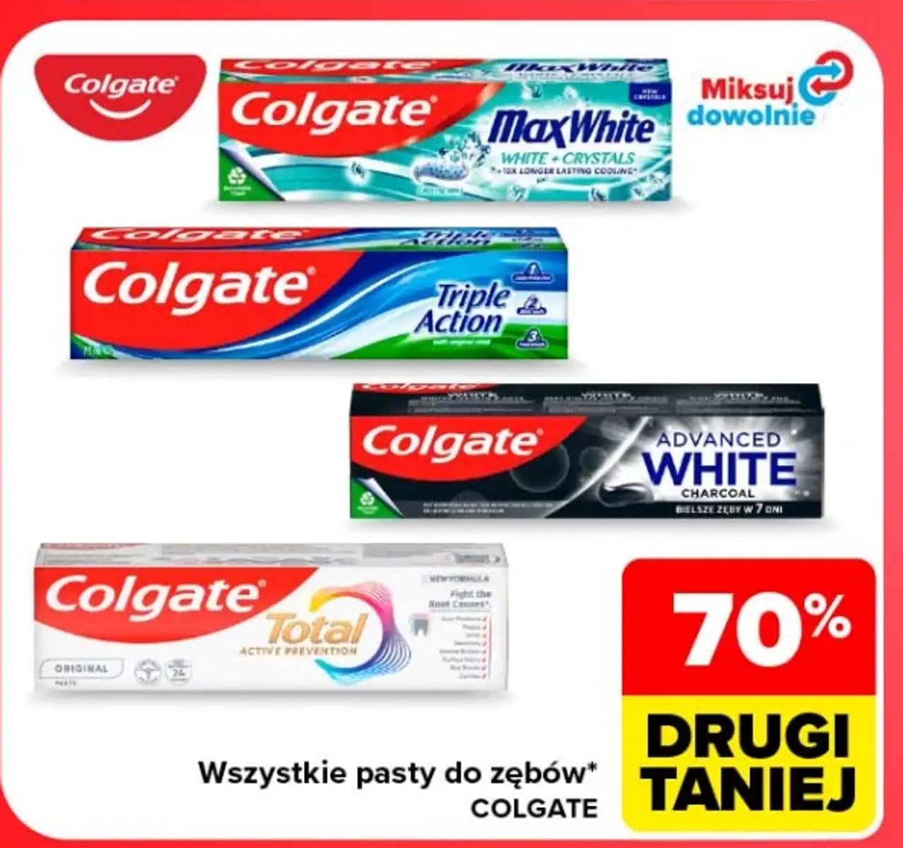 Wszystkie pasty do zębów Colgate