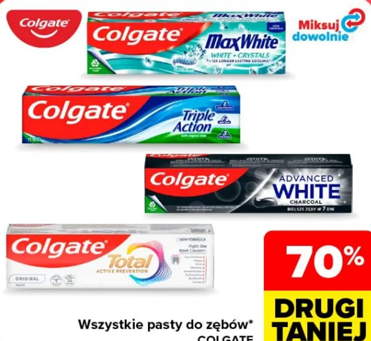 Wszystkie pasty do zębów Colgate
