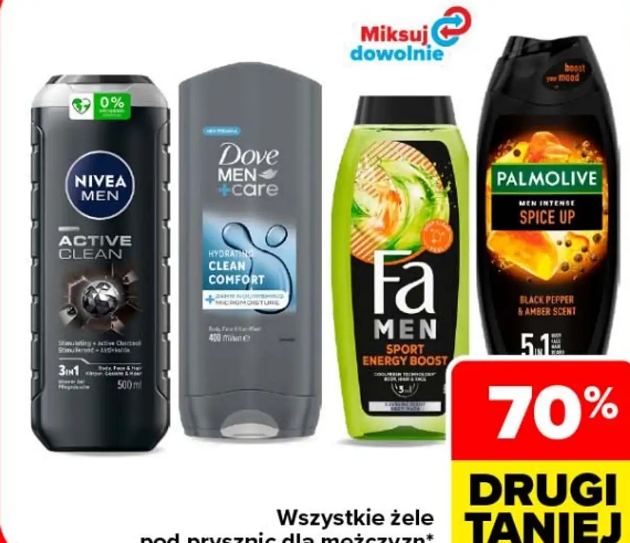 Wszystkie żele pod prysznic dla mężczyzn