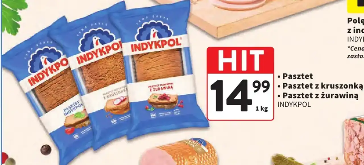 Pasztet / Pasztet z kruszonką / Pasztet z żurawiną INDYKPOL