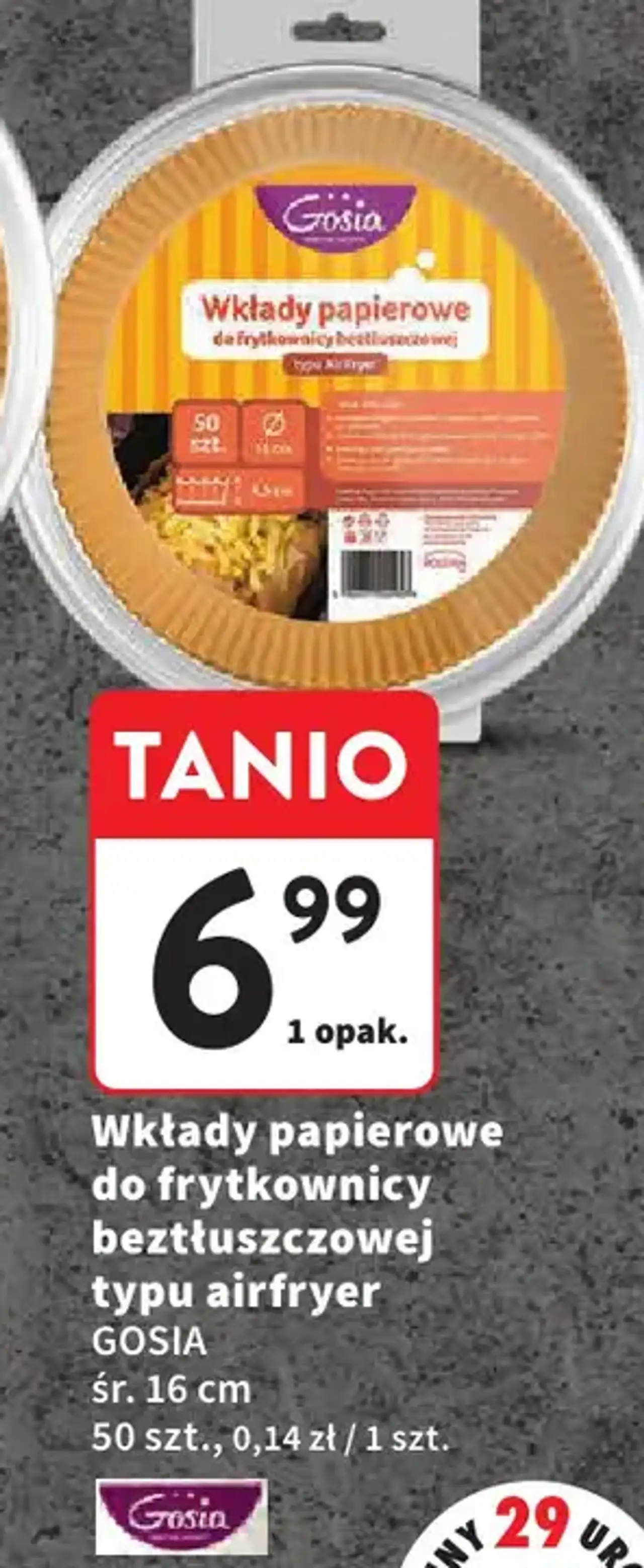 Wkłady papierowe do frytkownicy beztłuszczowej typu airfryer Gosia śr. 16 cm