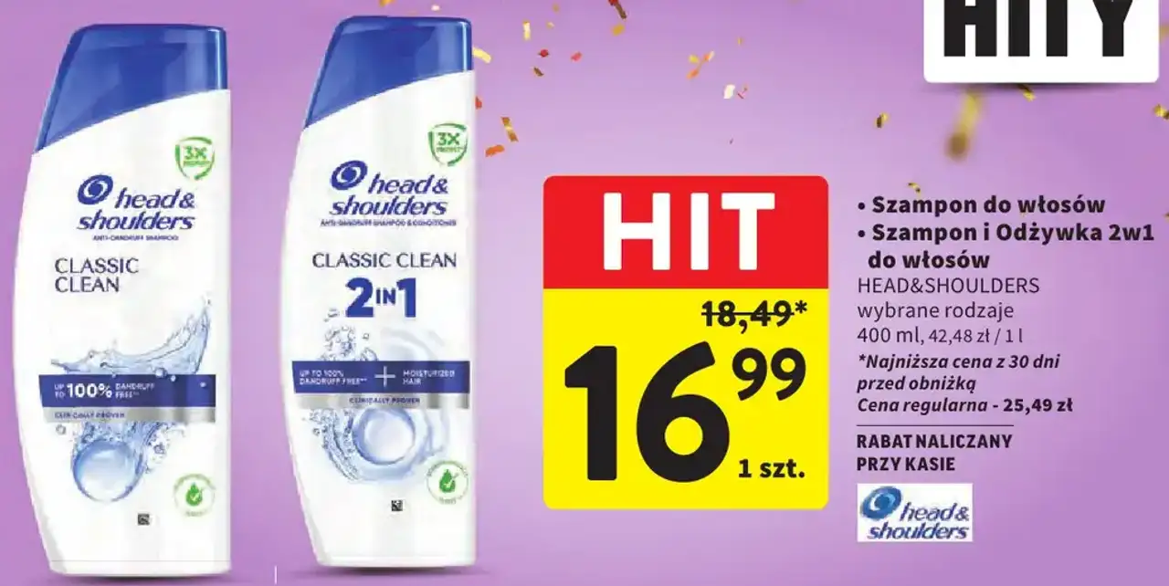 Szampon do włosów, Szampon i Odżywka 2w1 do włosów HEAD&SHOULDERS