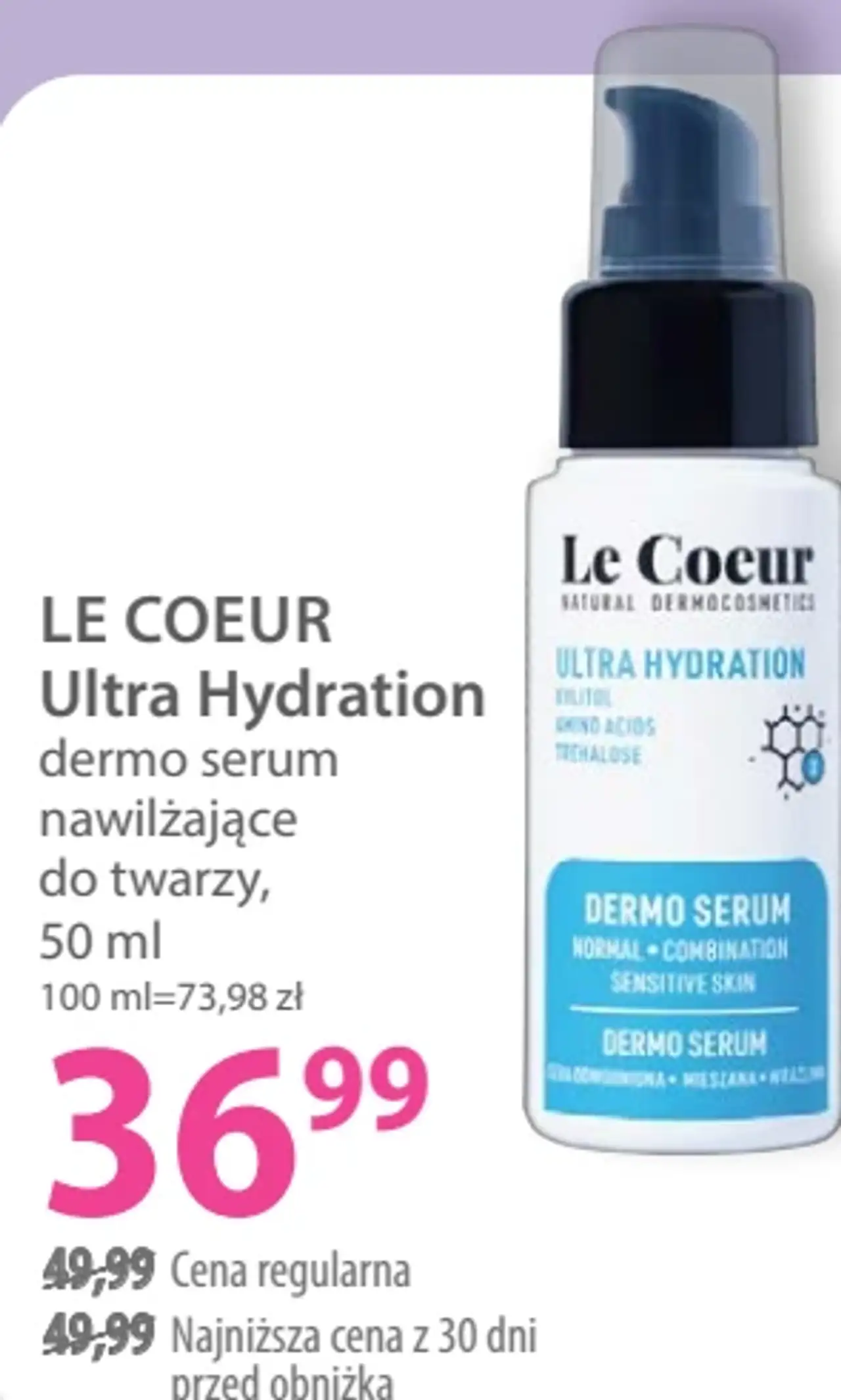 LE COEUR Ultra Hydration dermo serum nawilżające do twarzy