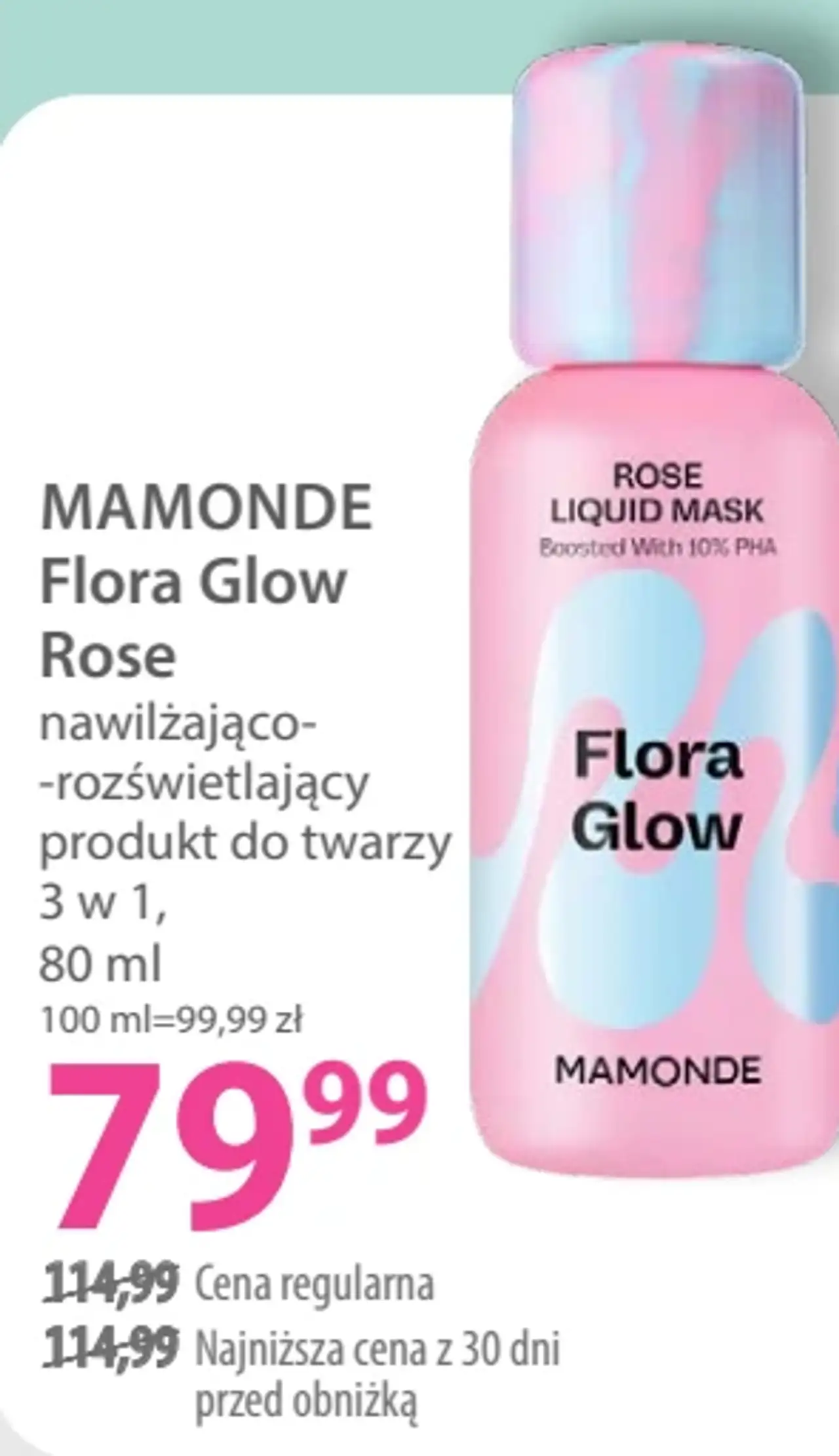 MAMONDE Flora Glow Rose nawilżająco-rozświetlający produkt do twarzy 3 w 1