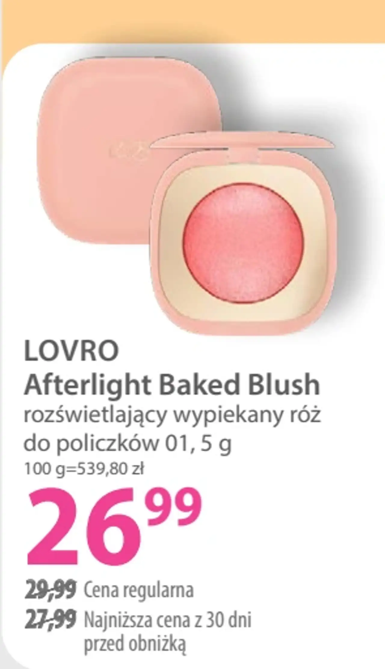 LOVRO Afterlight Baked Blush rozświetlający wypiekany róż do policzków