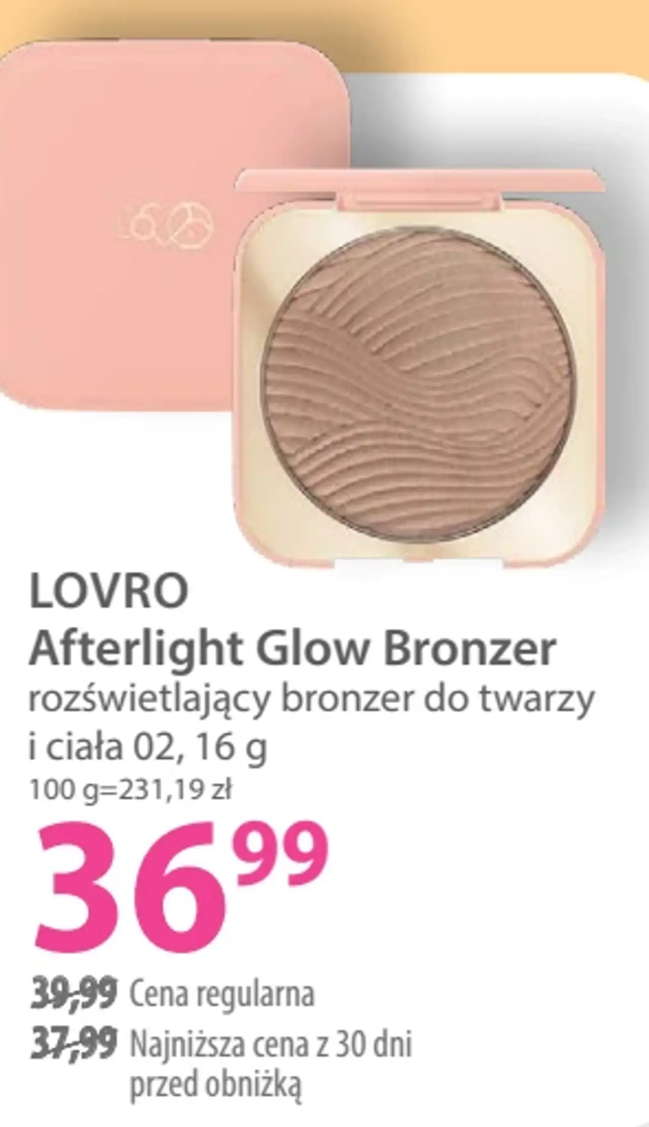 LOVRO Afterlight Glow Bronzer rozświetlający bronzer do twarzy i ciała