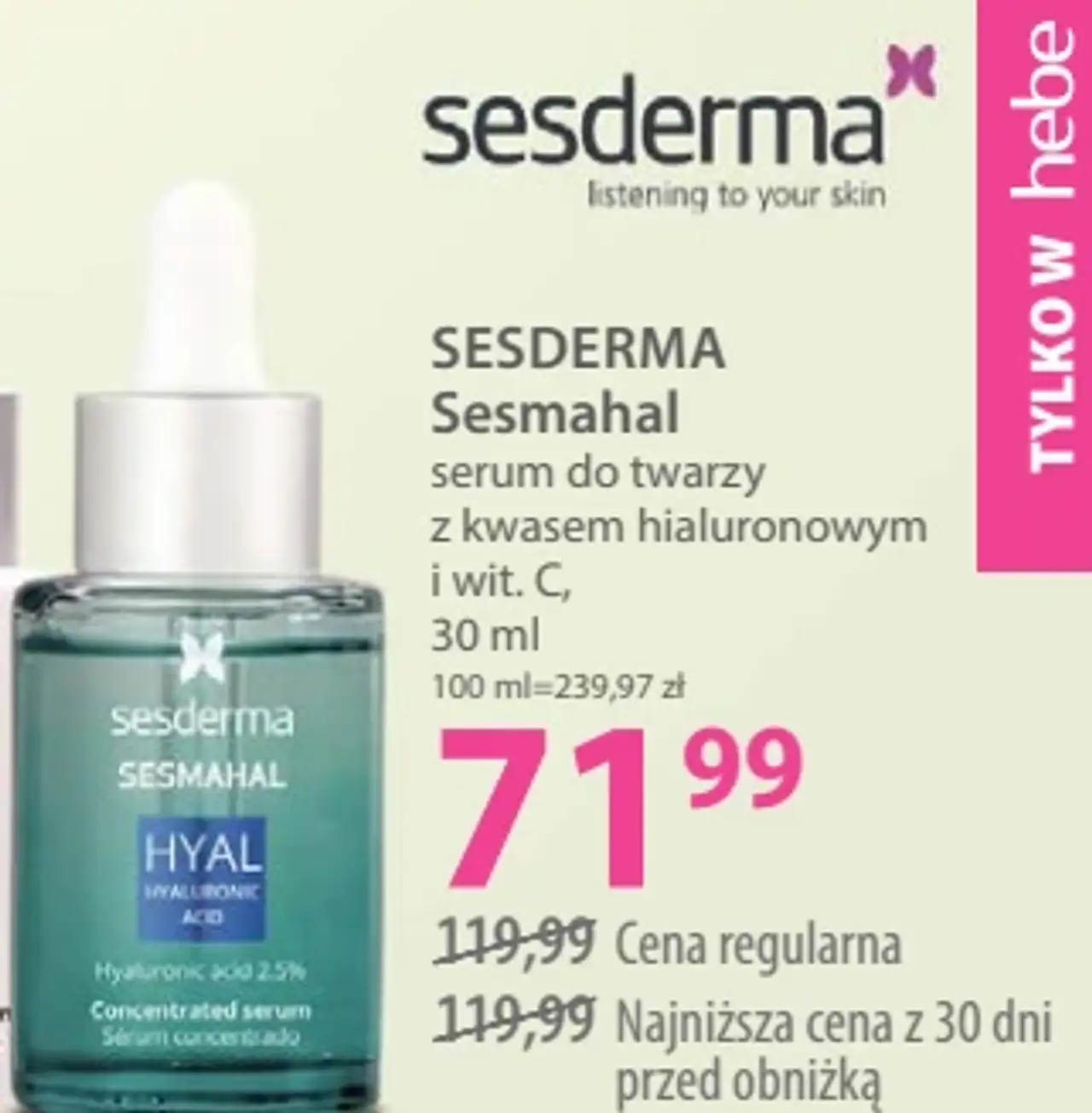 Sesderma Sesmahal serum do twarzy z kwasem hialuronowym i wit. C