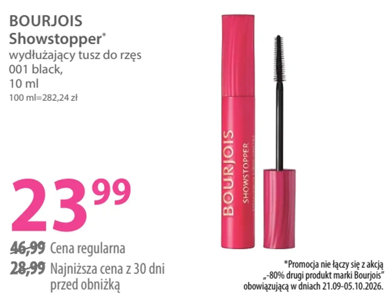 Bourjois Showstopper wydłużający tusz do rzęs 001 black