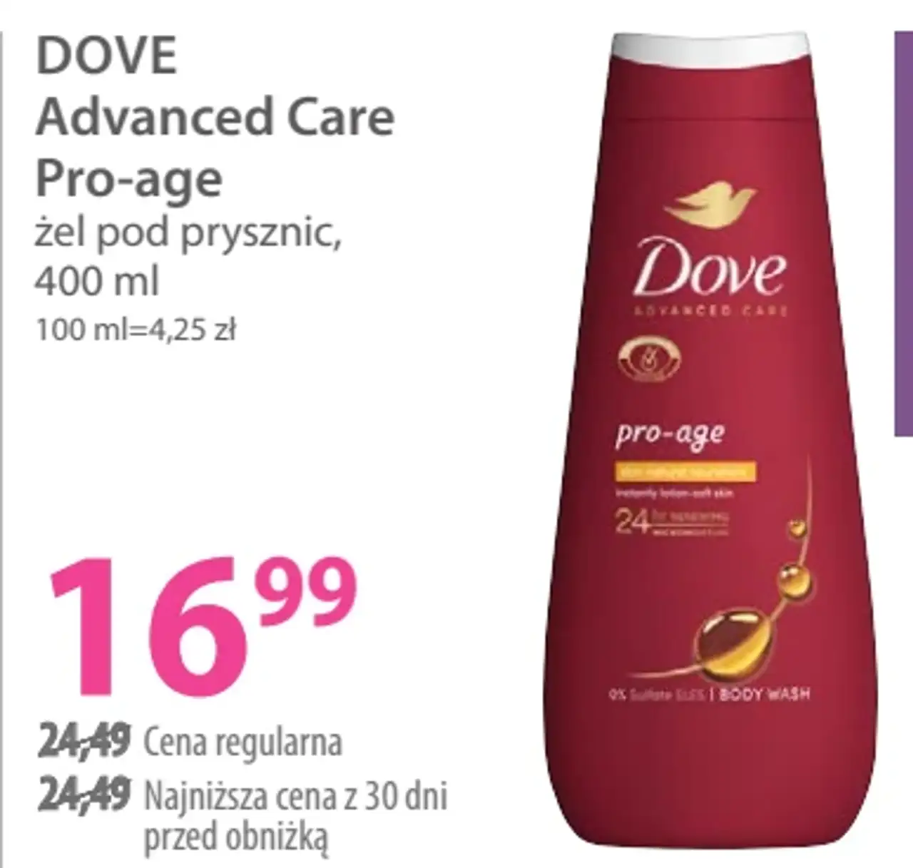 Dove Advanced Care Pro-age żel pod prysznic, 400 ml