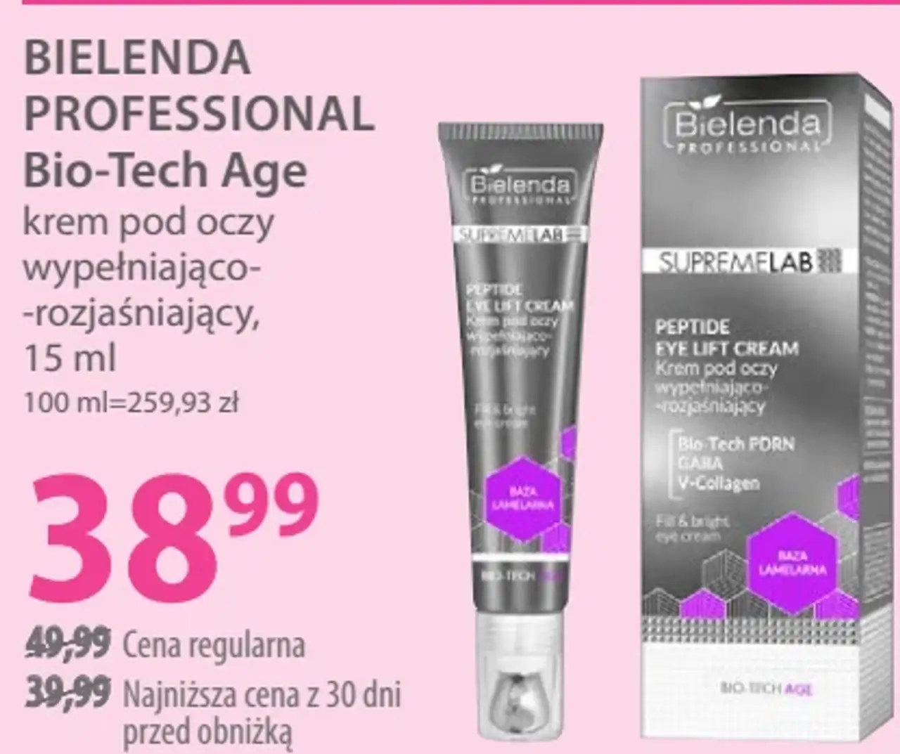 Bielenda Professional Bio-Tech Age krem pod oczy wypełniająco-rozjaśniający