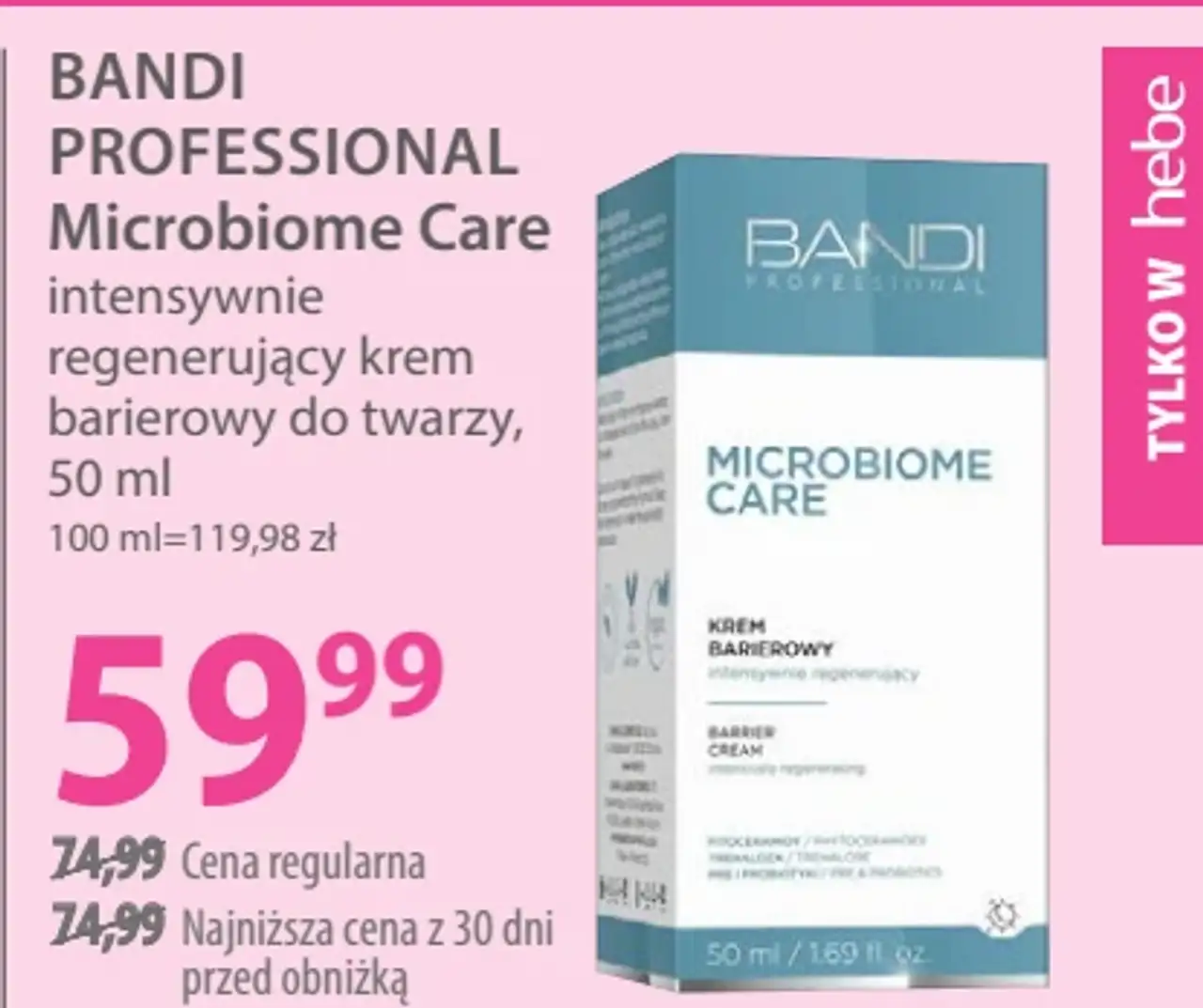 Bandi Professional Microbiome Care intensywnie regenerujący krem barierowy do twarzy