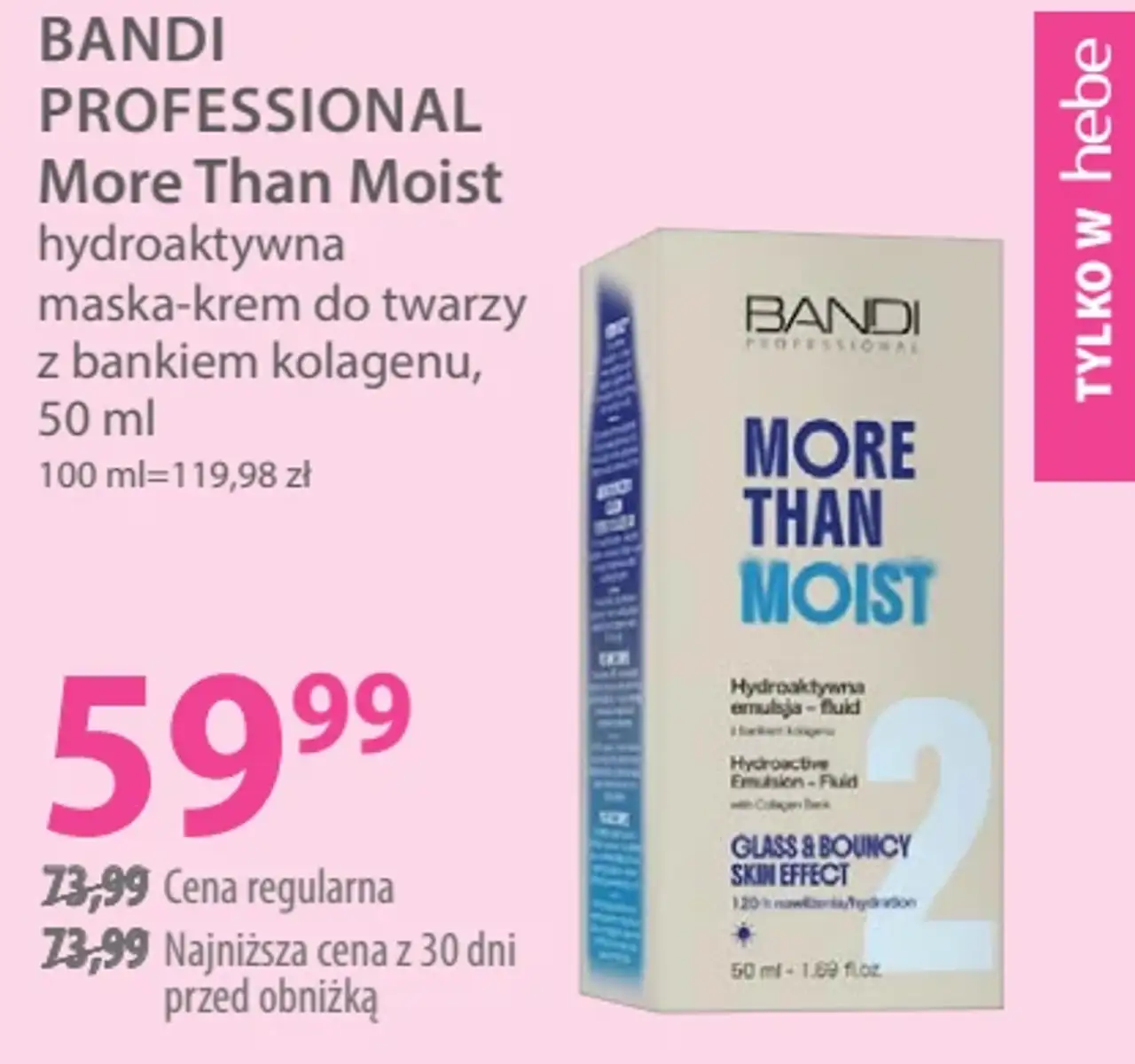 Bandi Professional More Than Moist hydroaktywna maska-krem do twarzy z bankiem kolagenu