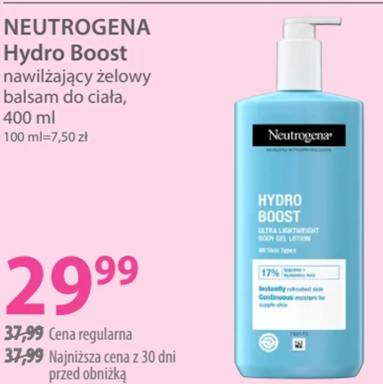 NEUTROGENA Hydro Boost nawilżający żelowy balsam do ciała, 400 ml